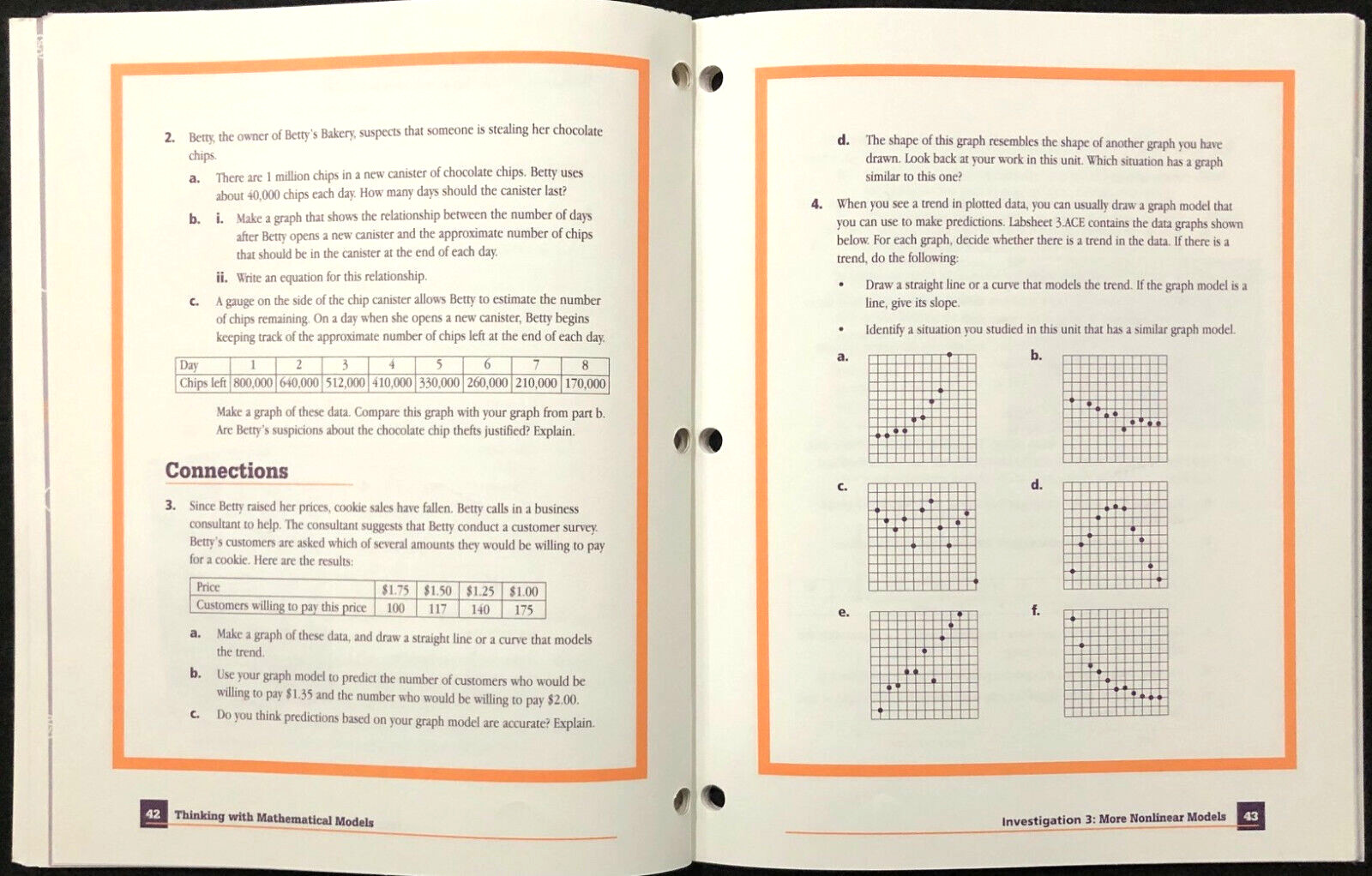 8th Grade Connected Math – THINKING WITH MATHEMATICAL MODELS – Student Workbook