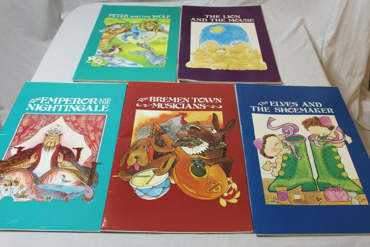 Set of 5 Brothers Grimm Classroom Teachers Big Books Vintage Illustrated Books