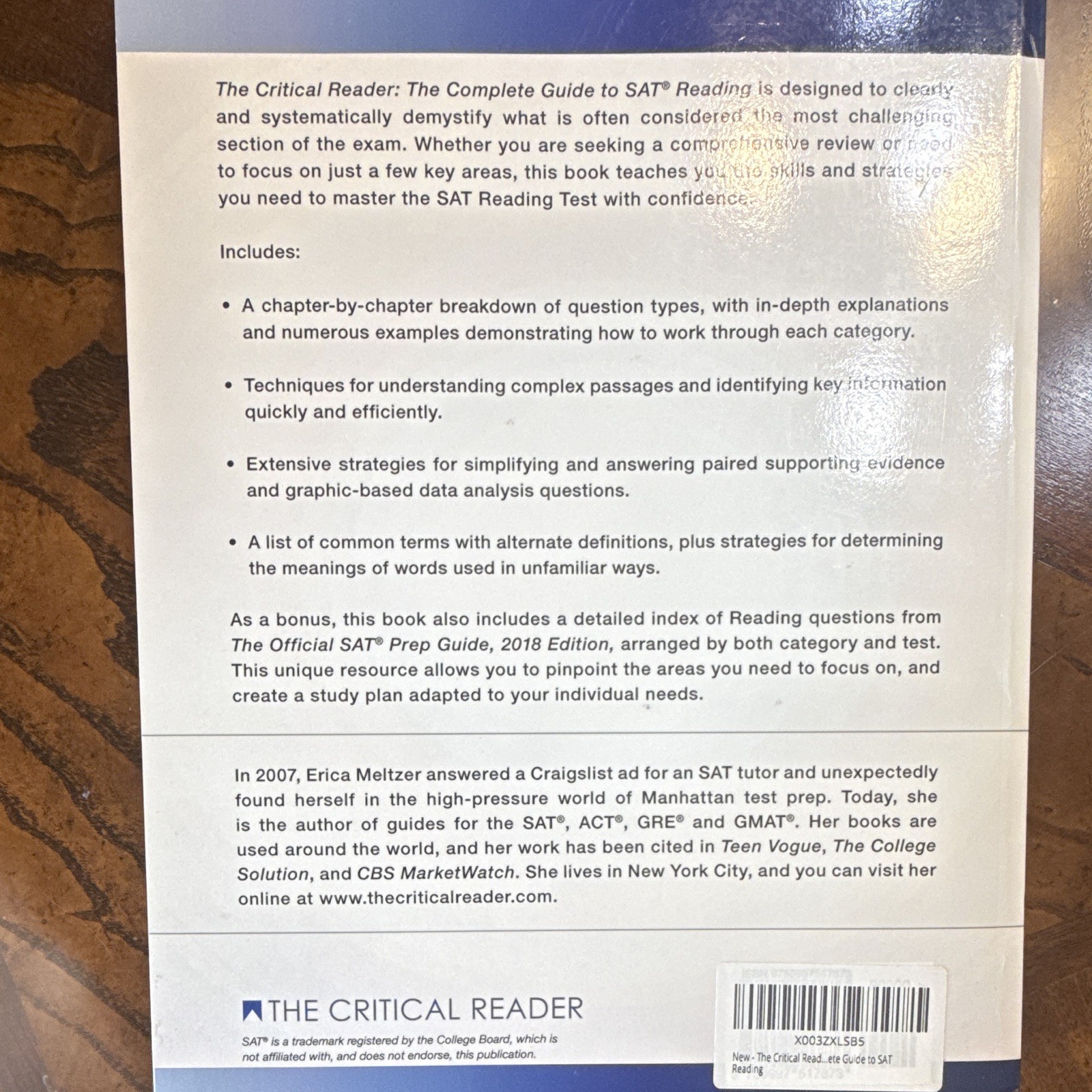 The Critical Reader Complete Guide SAT Reading 3rd Ed Erica Meltzer, Exam Prep