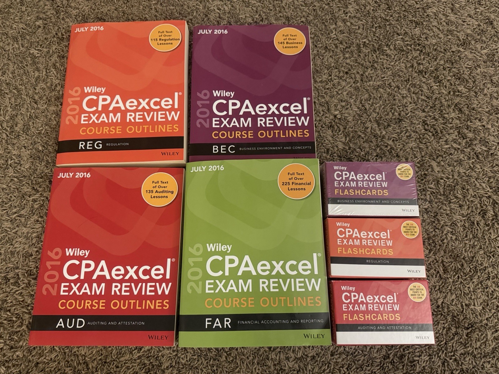 CPA Textbook and Flashcard – FAR, AUD, REG, BEC – From Wiley 2016