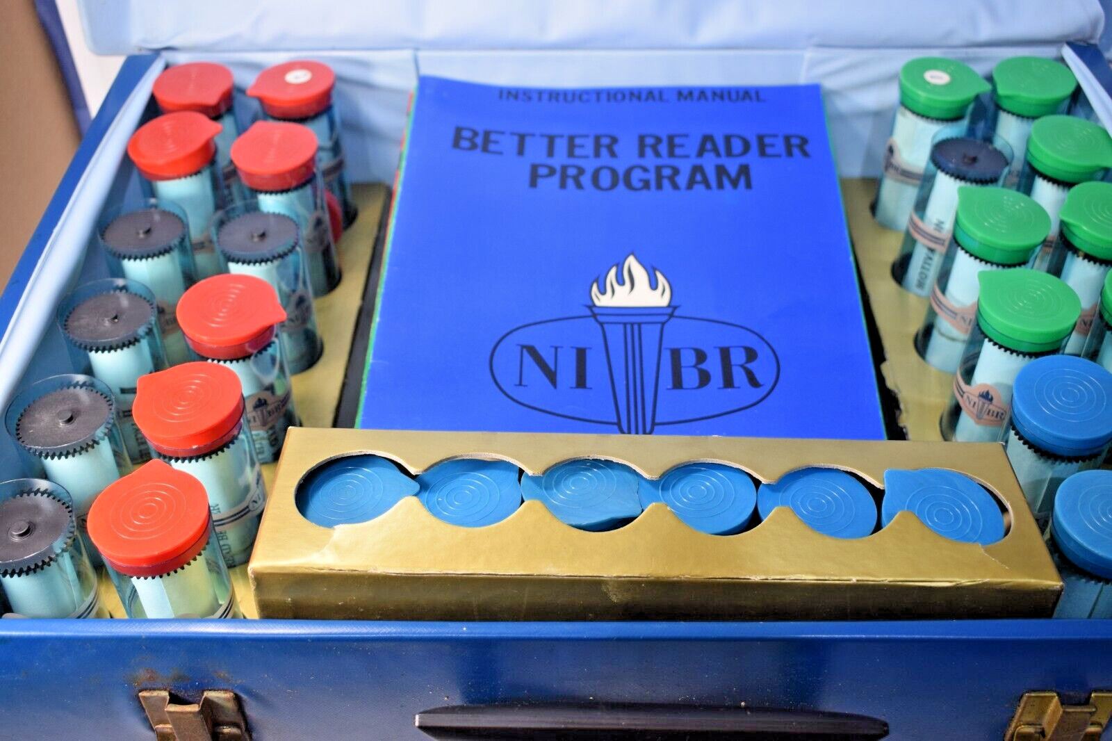 Vintage 1966 NIBR Speed Reading Course – Complete Set with 30 Filmstrips & Pacer