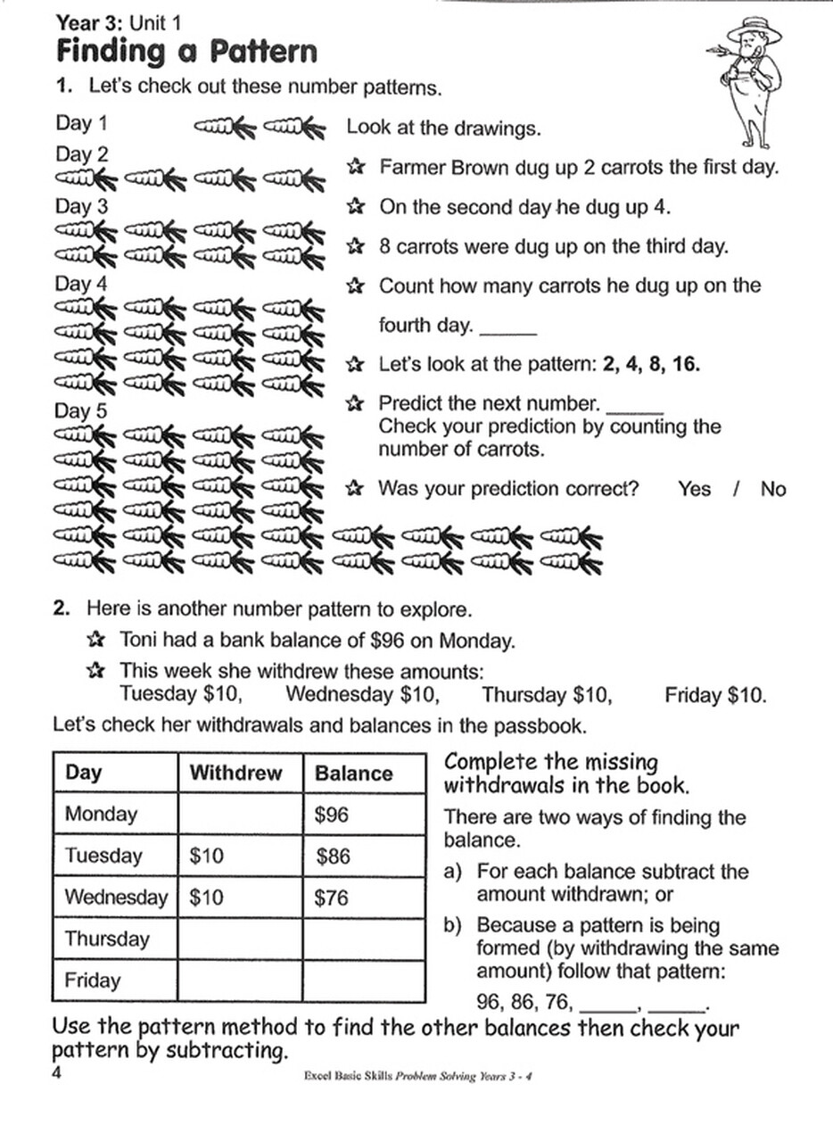 Excel Basic Skills – Problem Solving Years 3-4