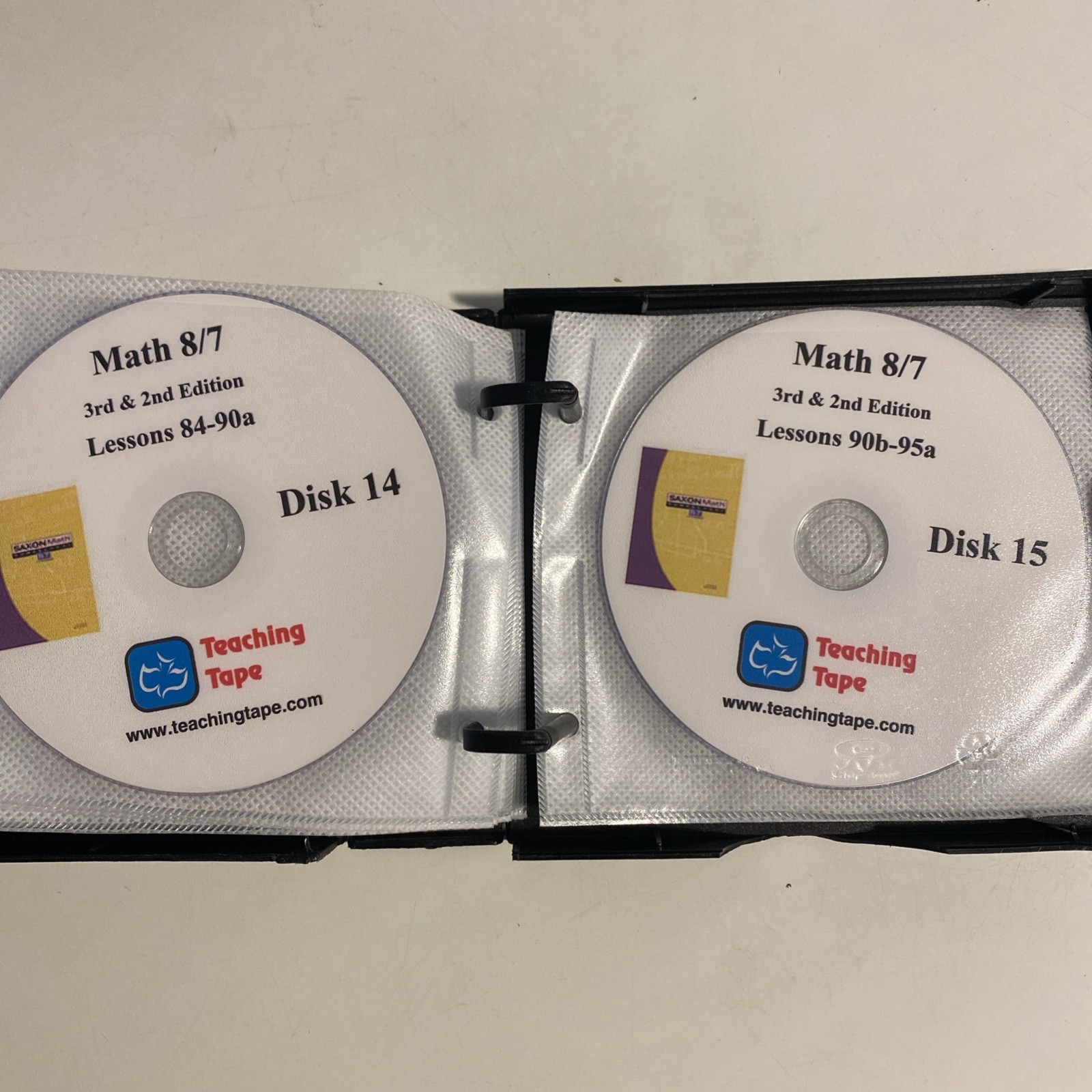 # saxon 8/7 Math (3rd edition) teaching tape DVDs Full Set Damaged Case