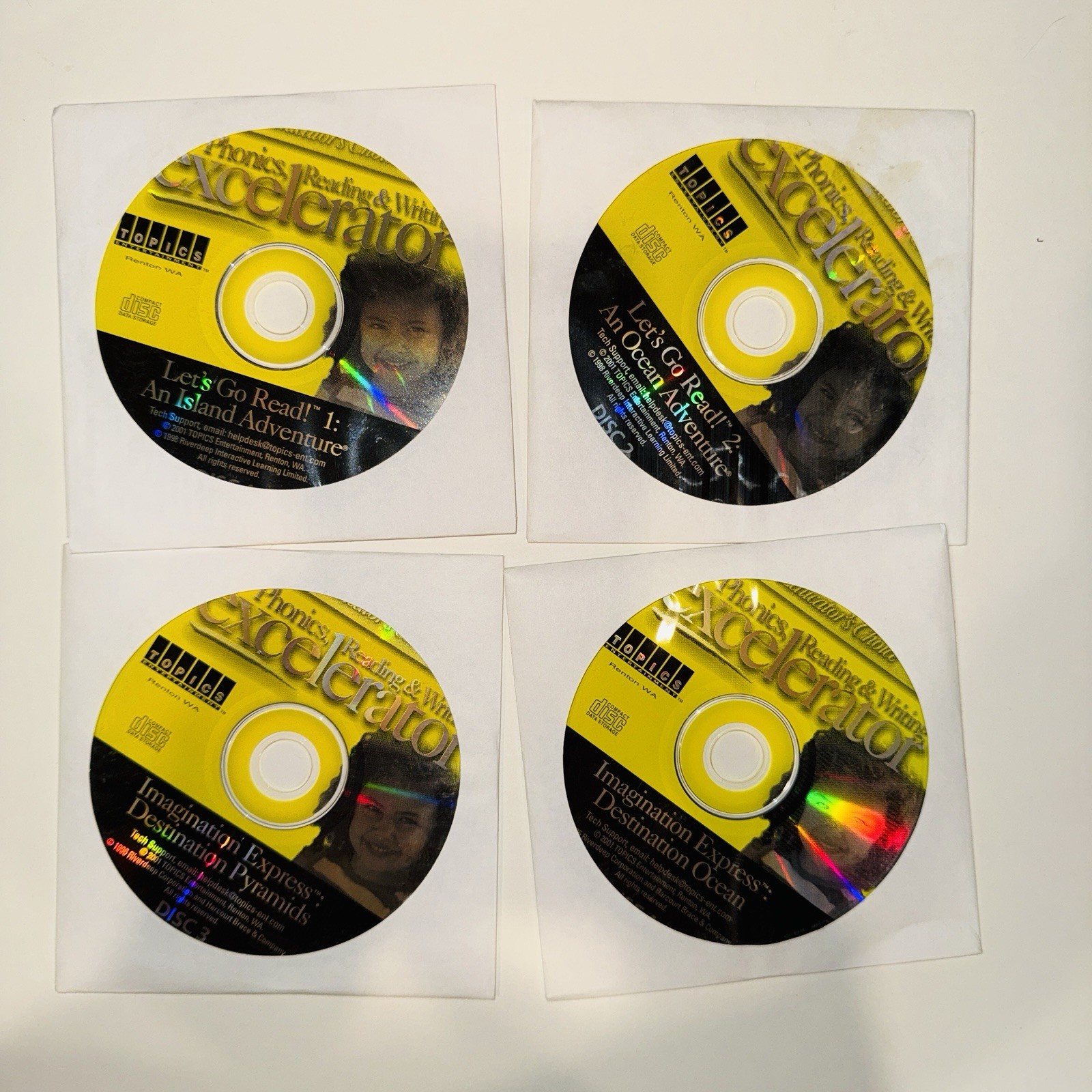 Educator’s Choice Phonics Reading Writing Excelerator 2001 CD-ROM Big Box 4 Disc