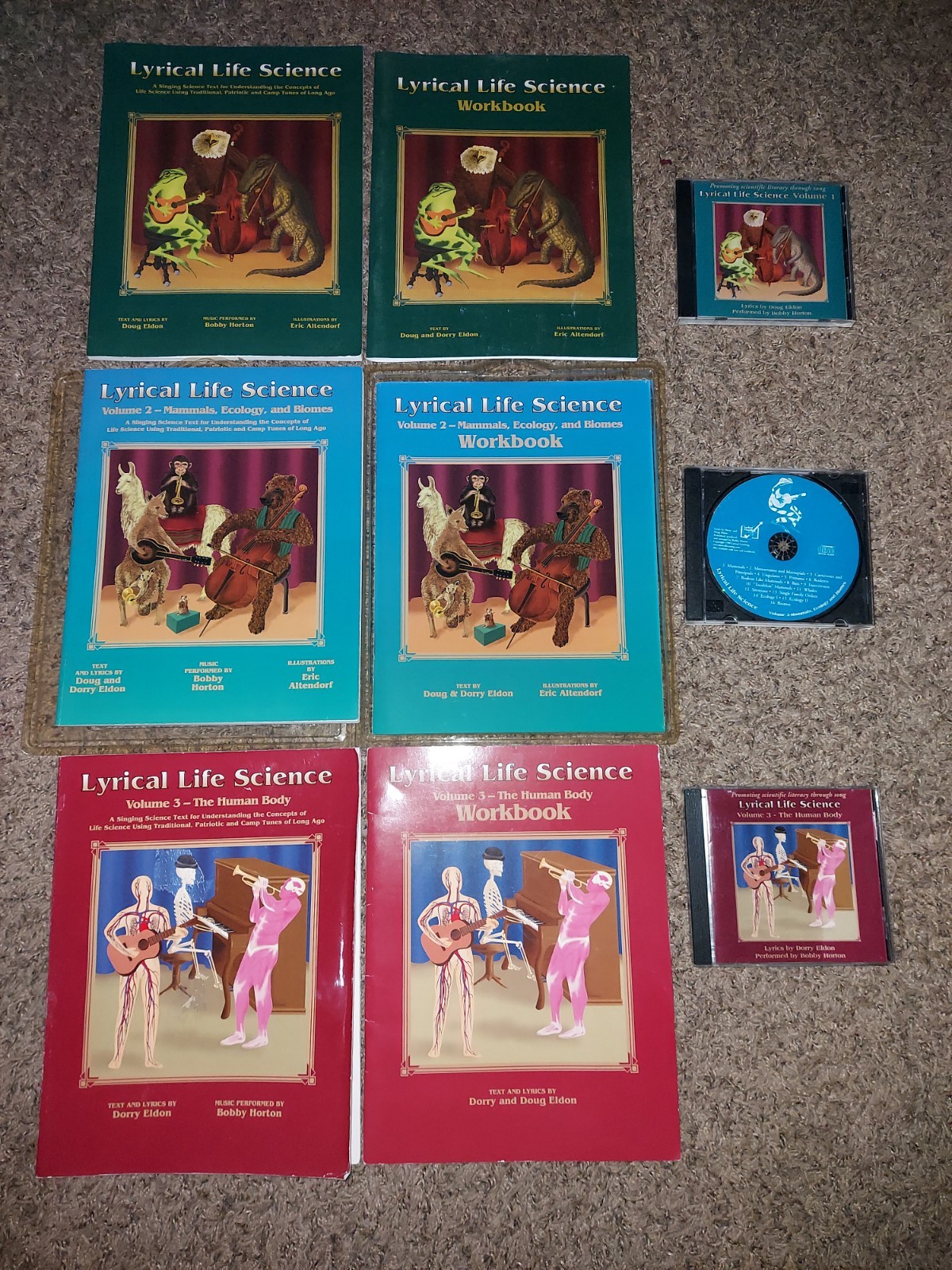 LYRICAL LIFE SCIENCE Volume 1 2 3 Text Workbook CD SET Eldon