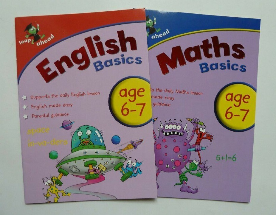Leap Ahead Basics English Maths Workbook Children Age 6-7 KS1 Year 2 New