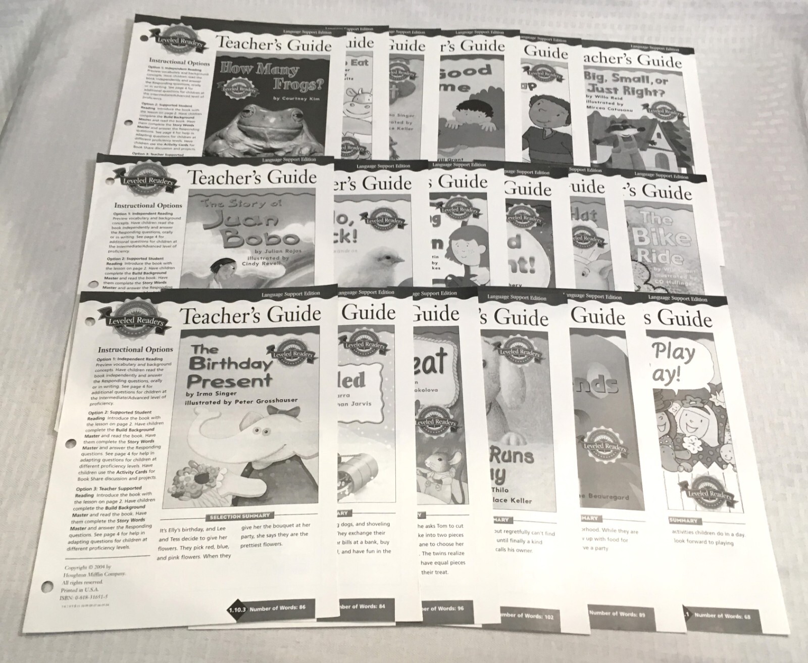 18 HOUGHTON MIFFLIN LEVELED READERS TEACHER’S GUIDES GR 1 LANGUAGE SUPPORT