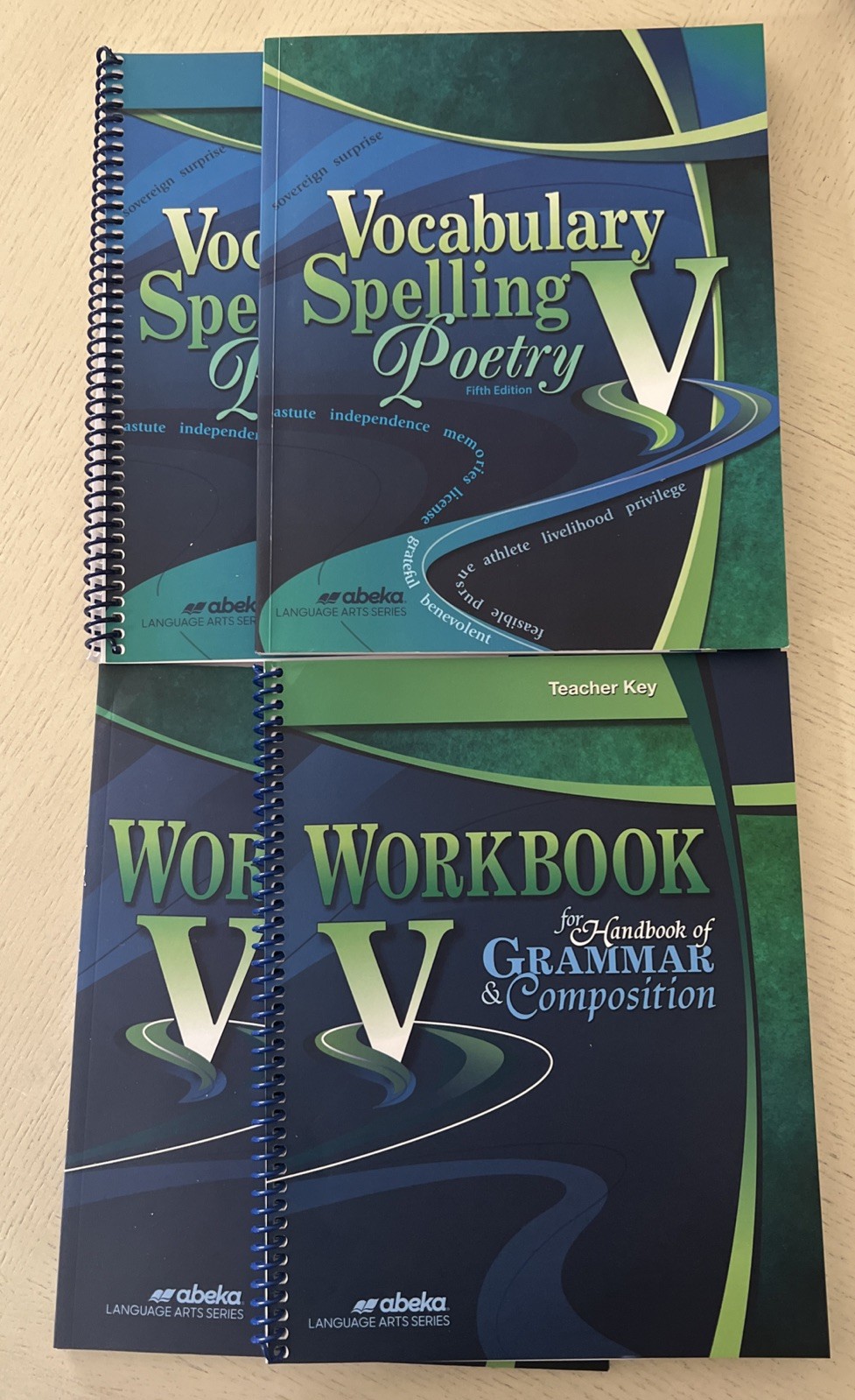 Abeka Grammer and Vocabulary Spelling Poetry V Workbook Teacher Key Student 11th