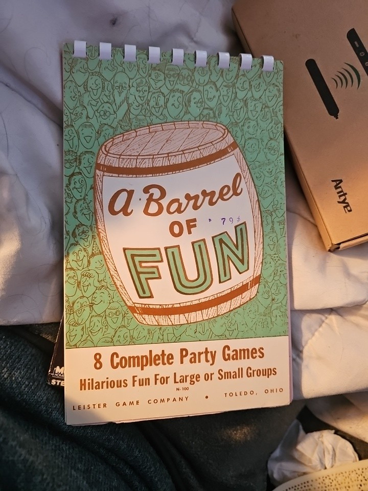 Vtg A Barrel of Fun: 8 Complete Party Games