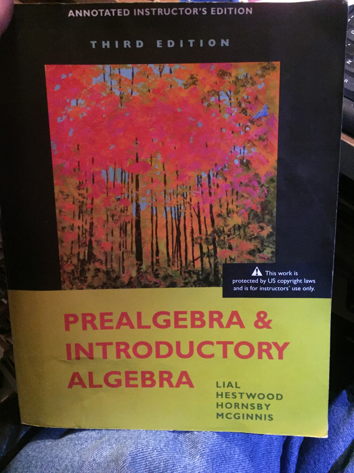 Prealgebra and Introductory Algebra (PEARSON) INSTRUCTOR’S EDITION 3RD EDITION