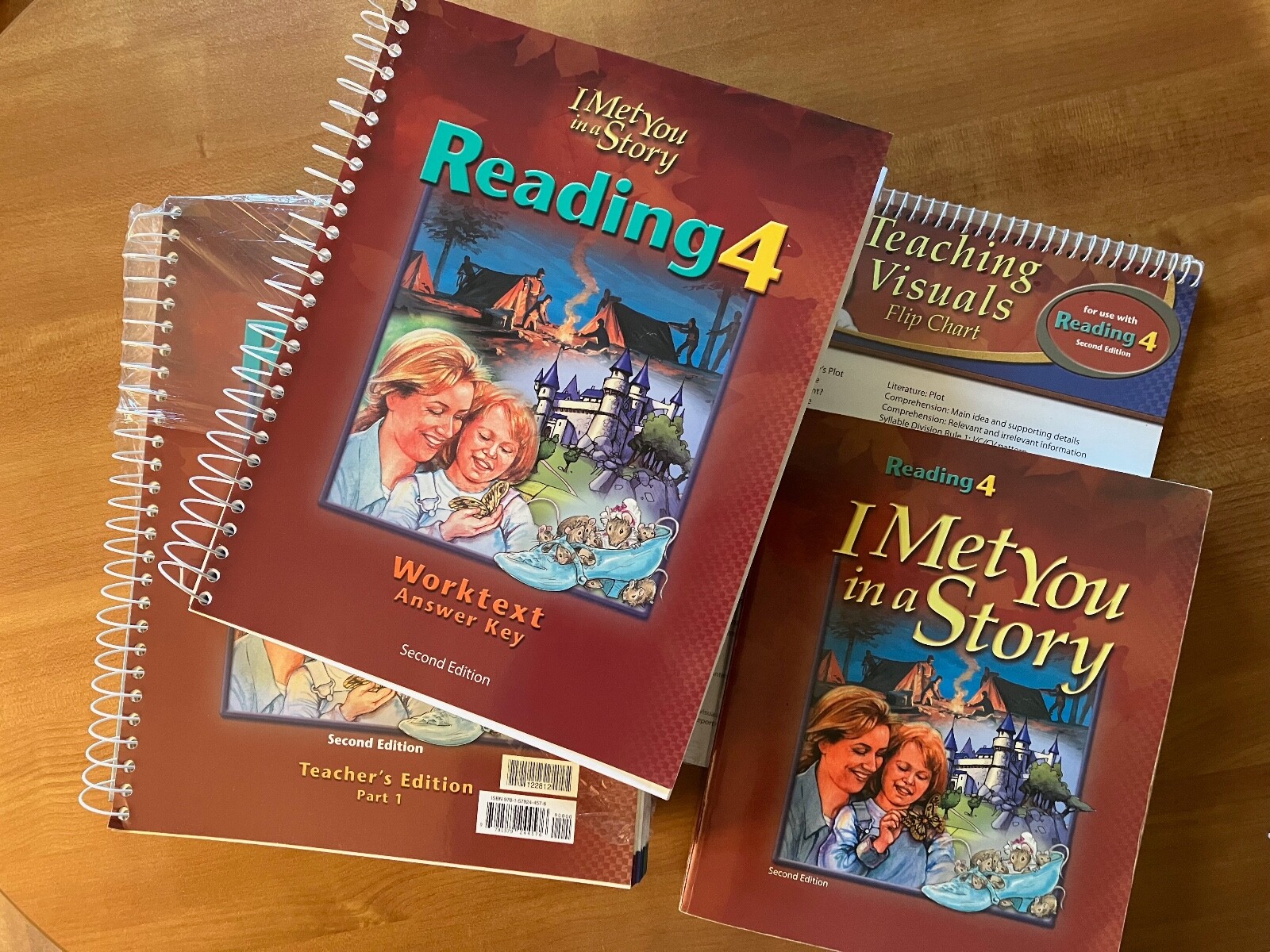 BJU Reading 4:Student Bk,Teacher bks, Worktxt Key & Flip Chart (see description)