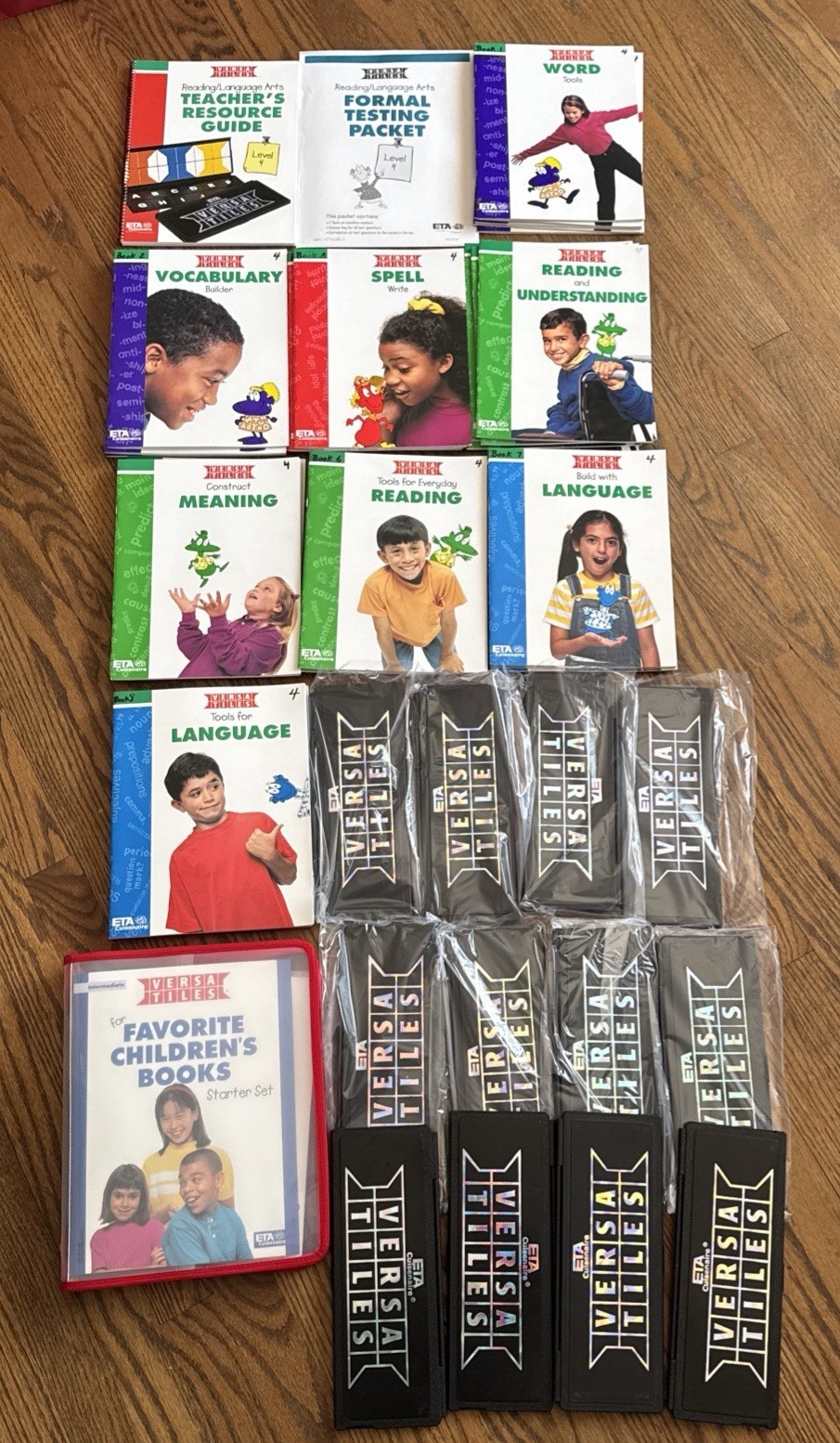 HUGE LOT ETA Versa Tiles Level 4 Intermediate Student Books 12 Tile Sets Guides