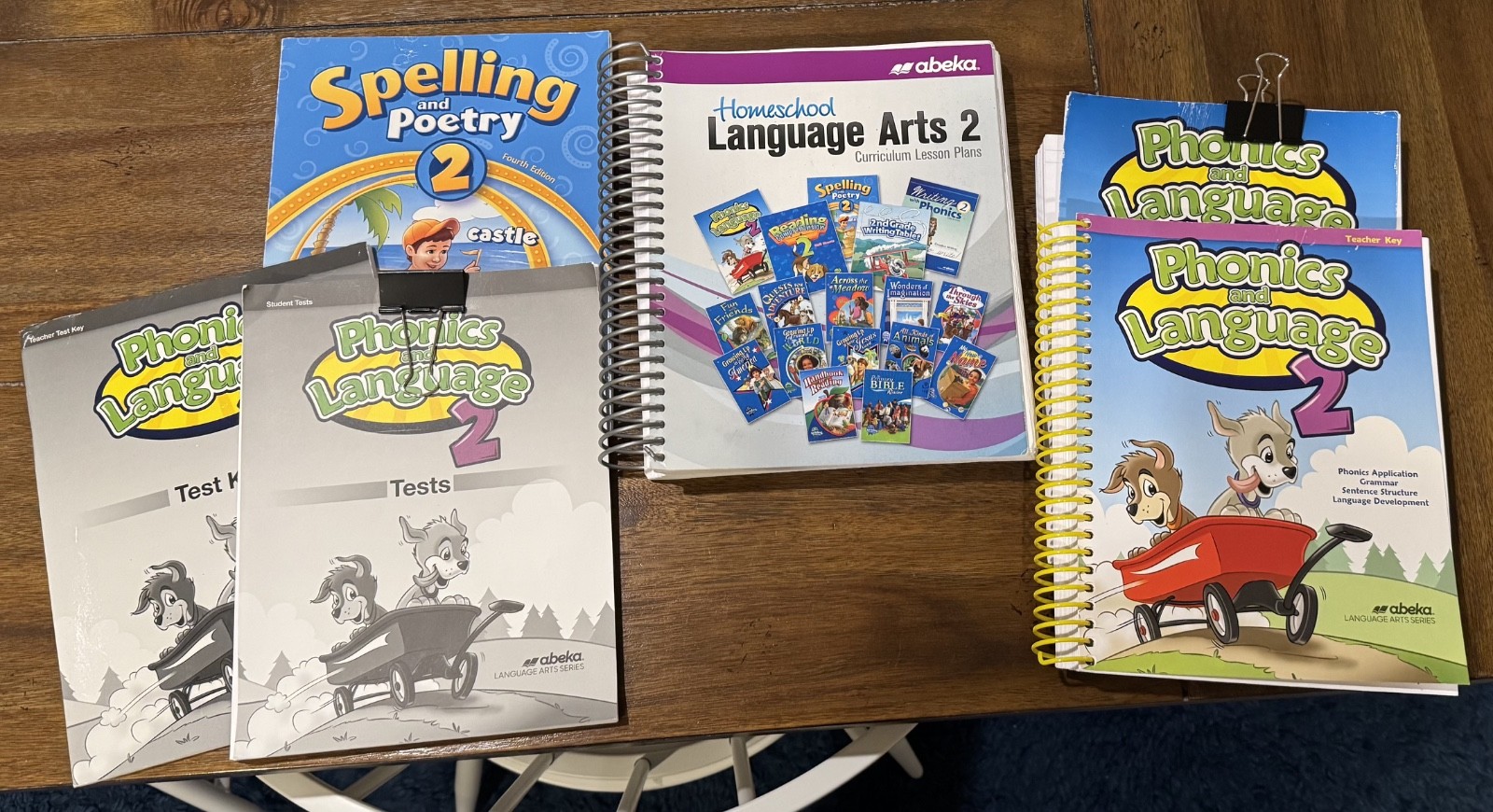Abeka Grade 2 Language Arts Set Phonics Spelling Poetry Homeschool 6 Books LOT
