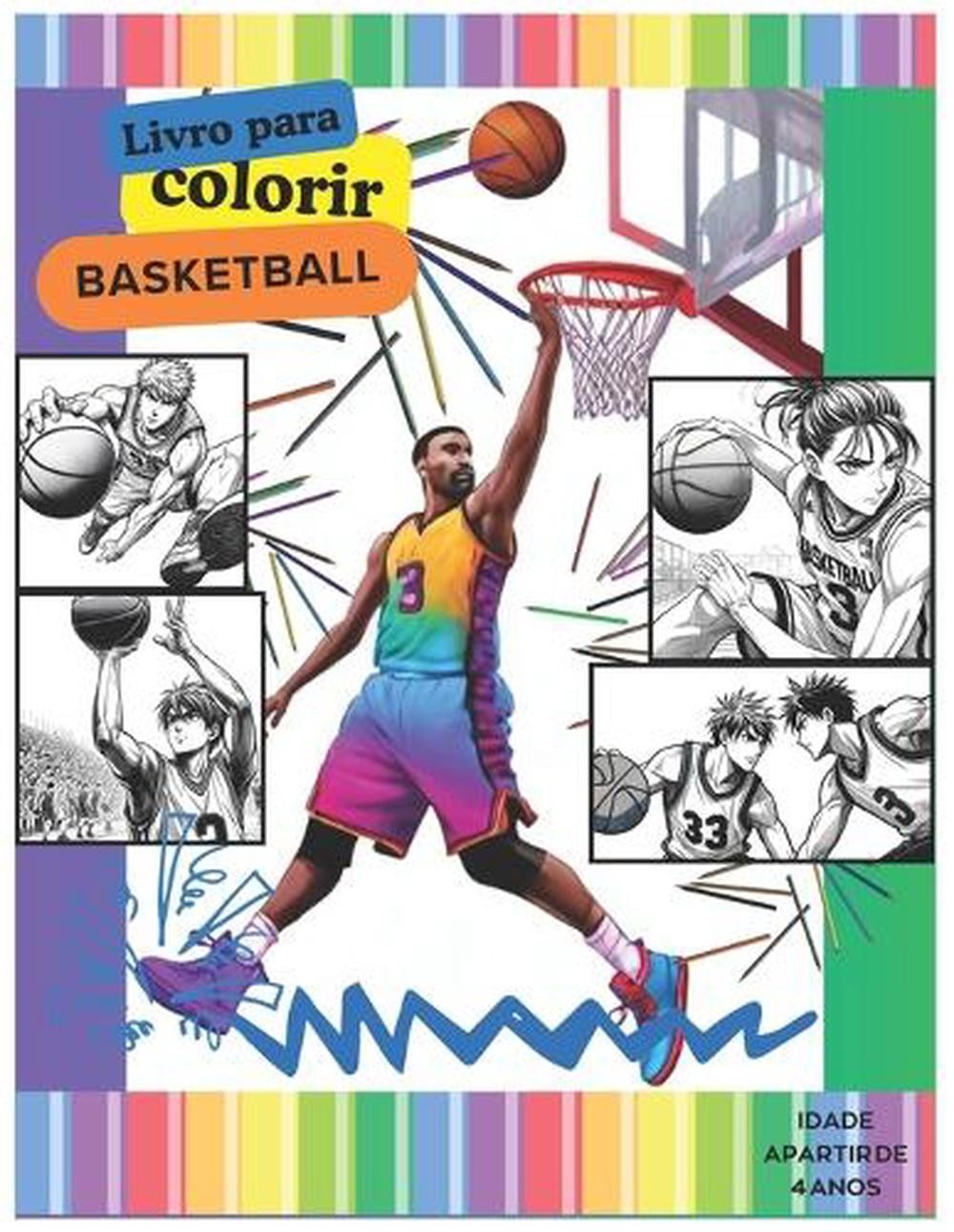 Livro para colorir: Basketball by Mario Penha Junior (Portuguese) Paperback Book