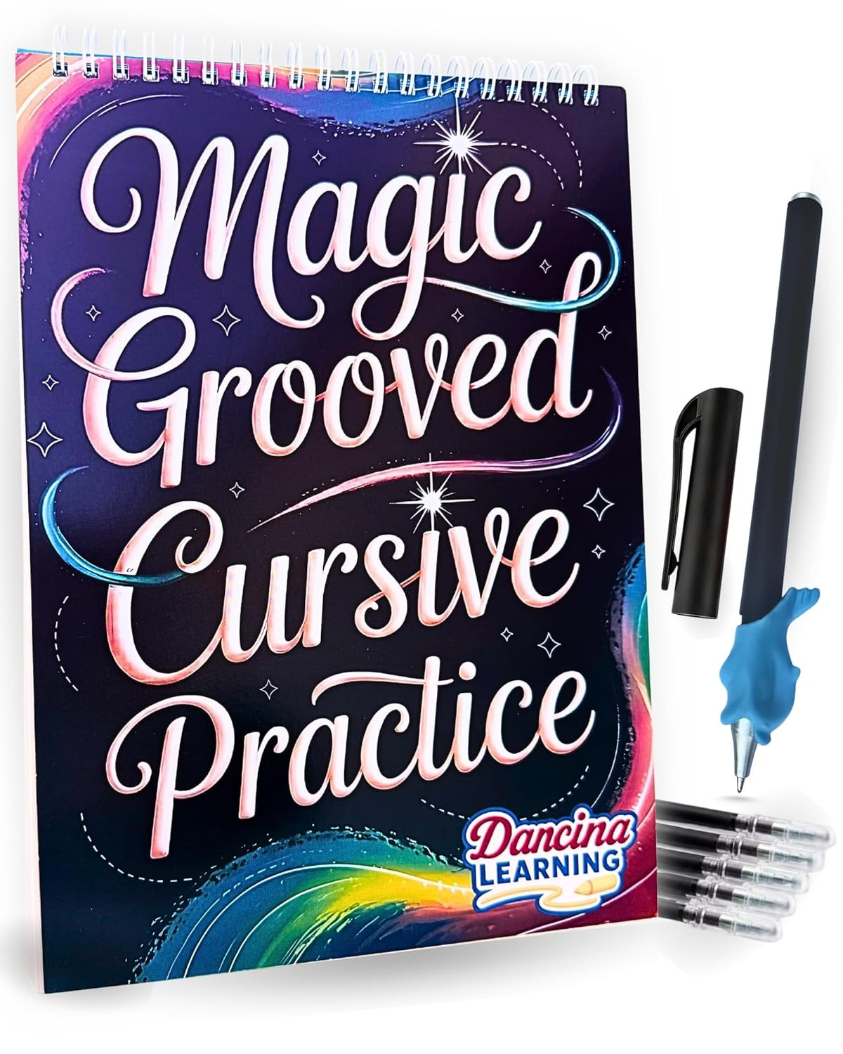 Magic Grooved Cursive Handwriting Workbook for Kids | Reusable Writing Practice