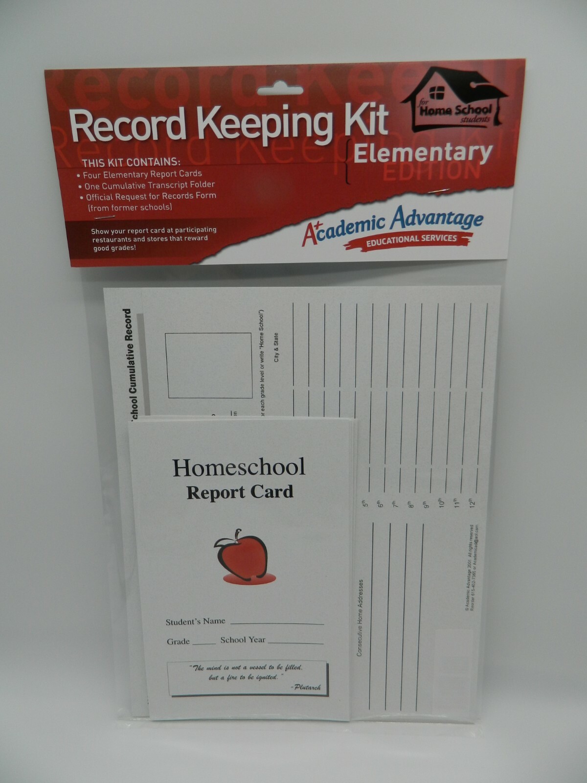 Homeschool Record Keeping Kit Elementary, Use w. ABeka, Saxon, Notgrass, etc