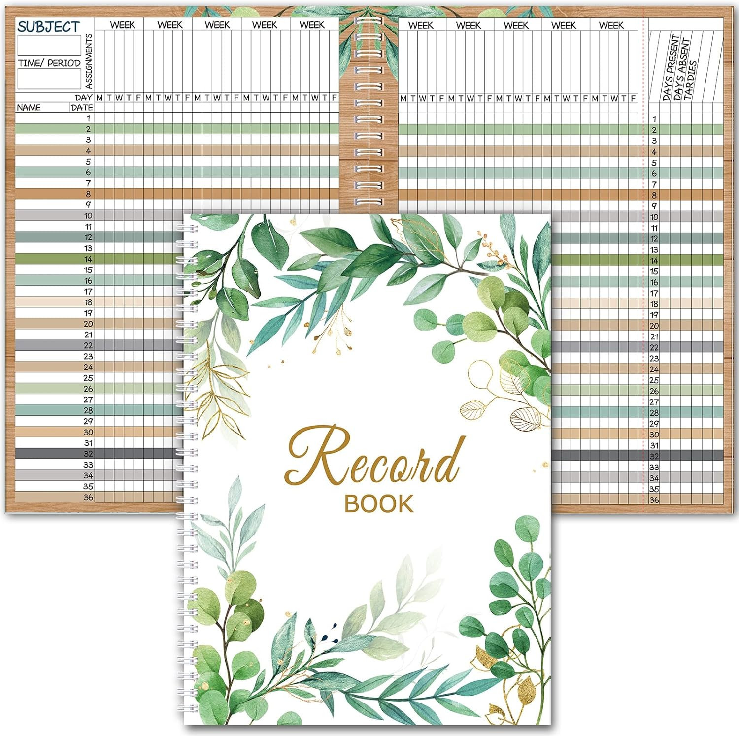 Teacher Record Book Teacher Grade Books 2026-2027 Spiral Bound Record Planner 20