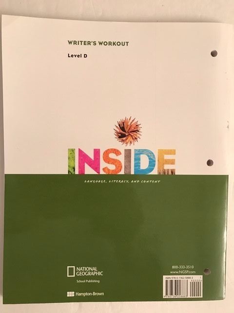 INSIDE Language Literacy Content D Writer’s Workout Teacher’s Edition 0736258884