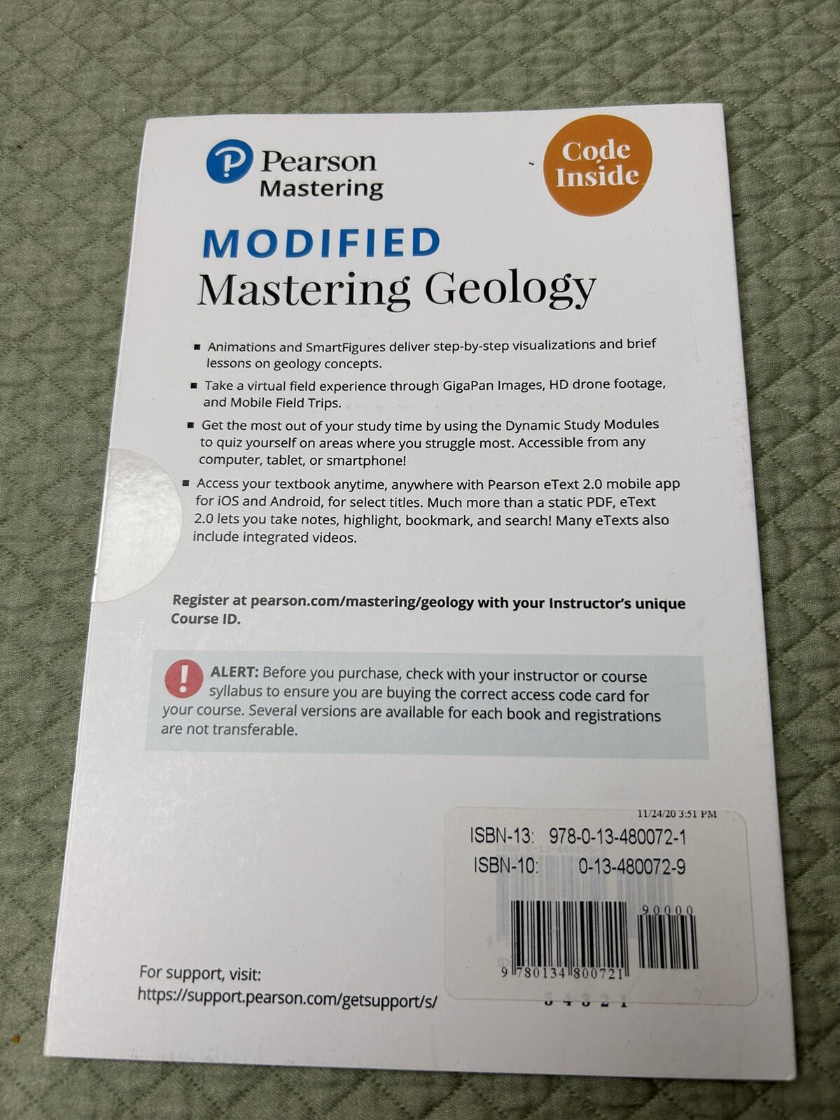 Modified Mastering Geology with Pearson eText — Standalone Access Card