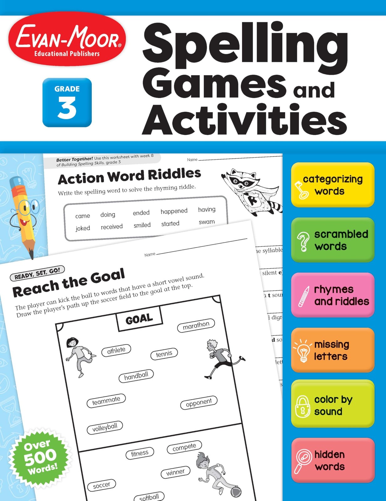 Evan-Moor Spelling Games and Activities, Grade 3 – Classroom Resource, Repro…