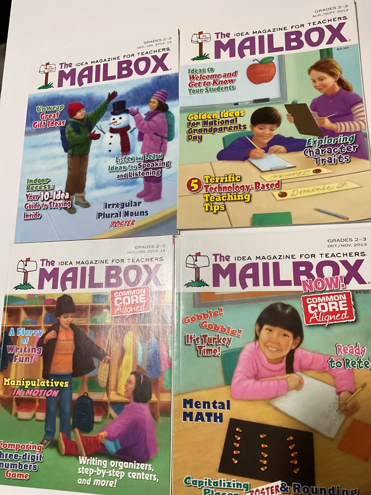 Lot Of 4 – THE MAILBOX IDEA MAGAZINE FOR TEACHERS – GRADE 2-3 , 2012(2) 2013(2