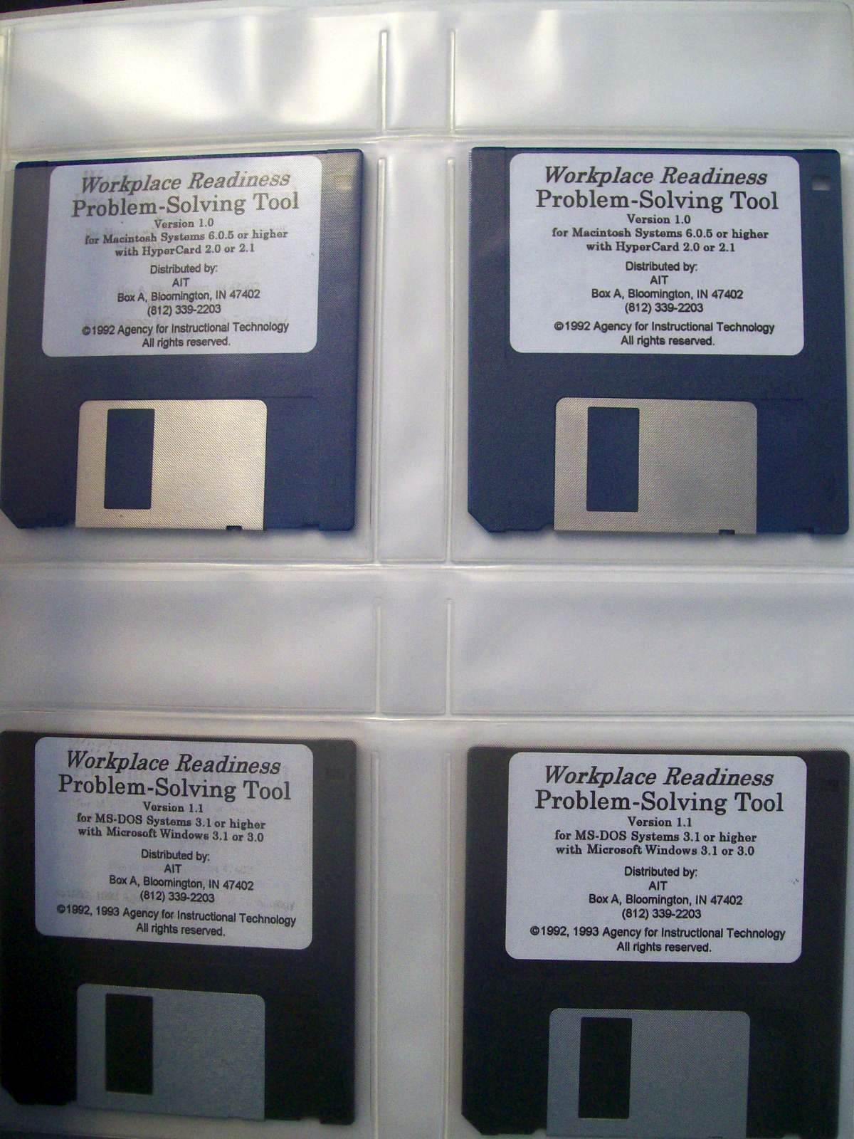 WORKPLACE READINESS PROBLEM SOLVING SOFTWARE (1992) FACILITATOR’S GUIDE & 3 VHS