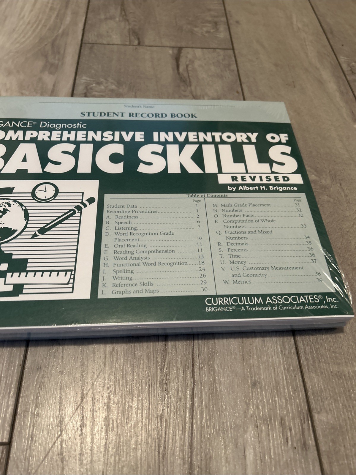 3Brigance Diagnostic Comprehensive Inventory of Basic Skills Student Record Book