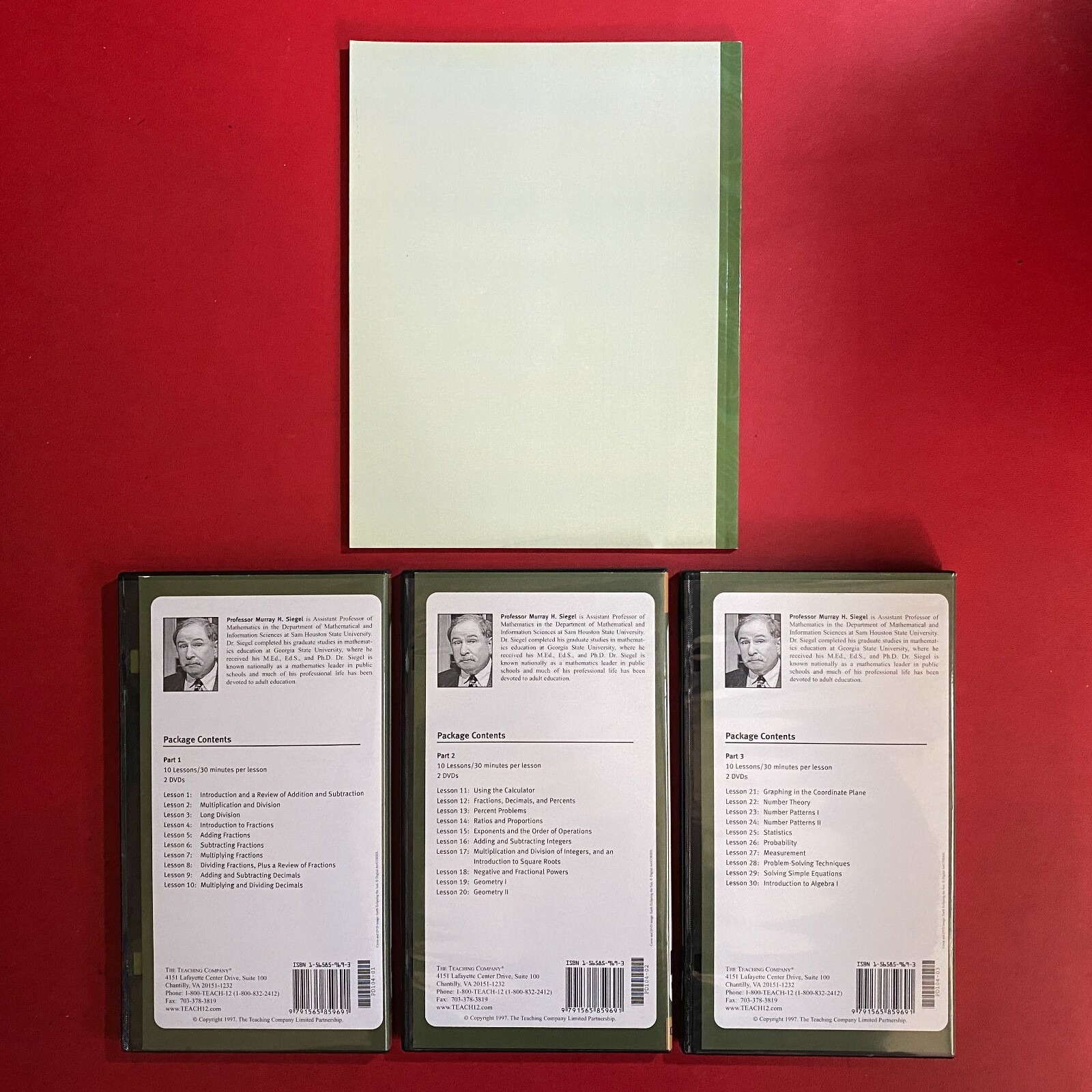 Murray SIEGEL – BASIC MATH Parts 1/3 (6 DVD + 2 LIBRI (1997) THE GREAT COURSES