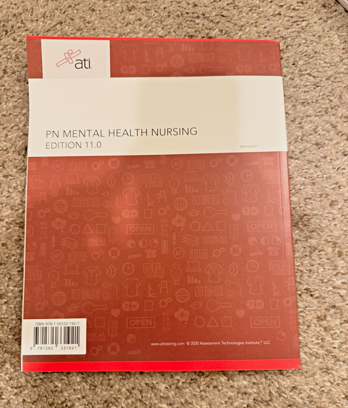 ATI Content Mastery Series PN Mental Health Nursing Review Module Ed 11.0 2020