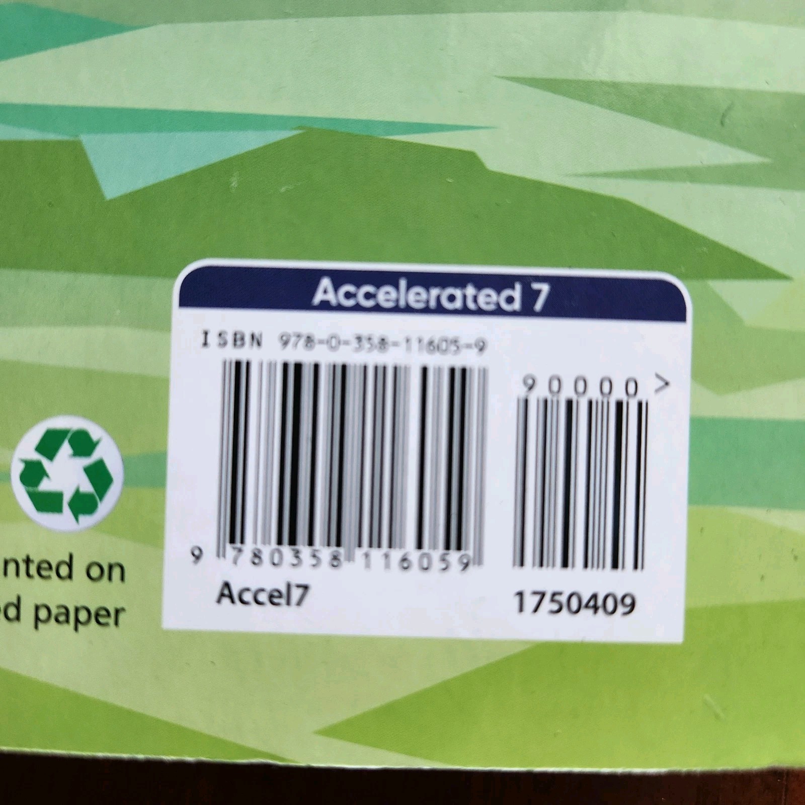 INTO MATH 7 ACCELERATED student text, clean inside, ~700 pages
