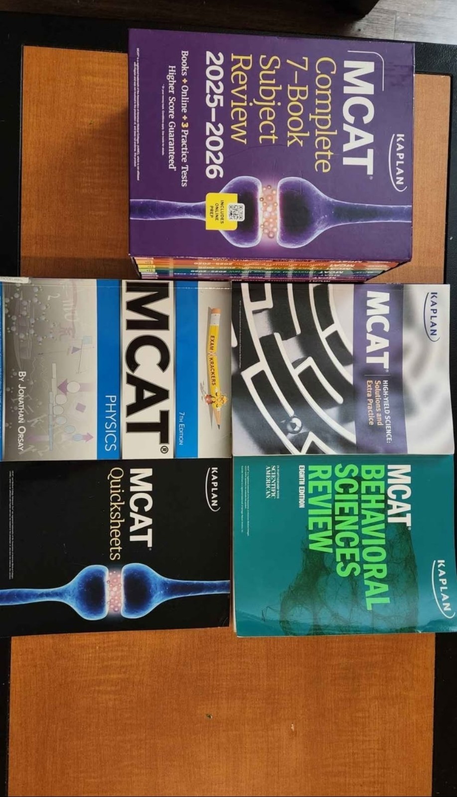 COMPLETE Kaplan MCAT Review Book Set (+extra physics, quick sheet & practice)