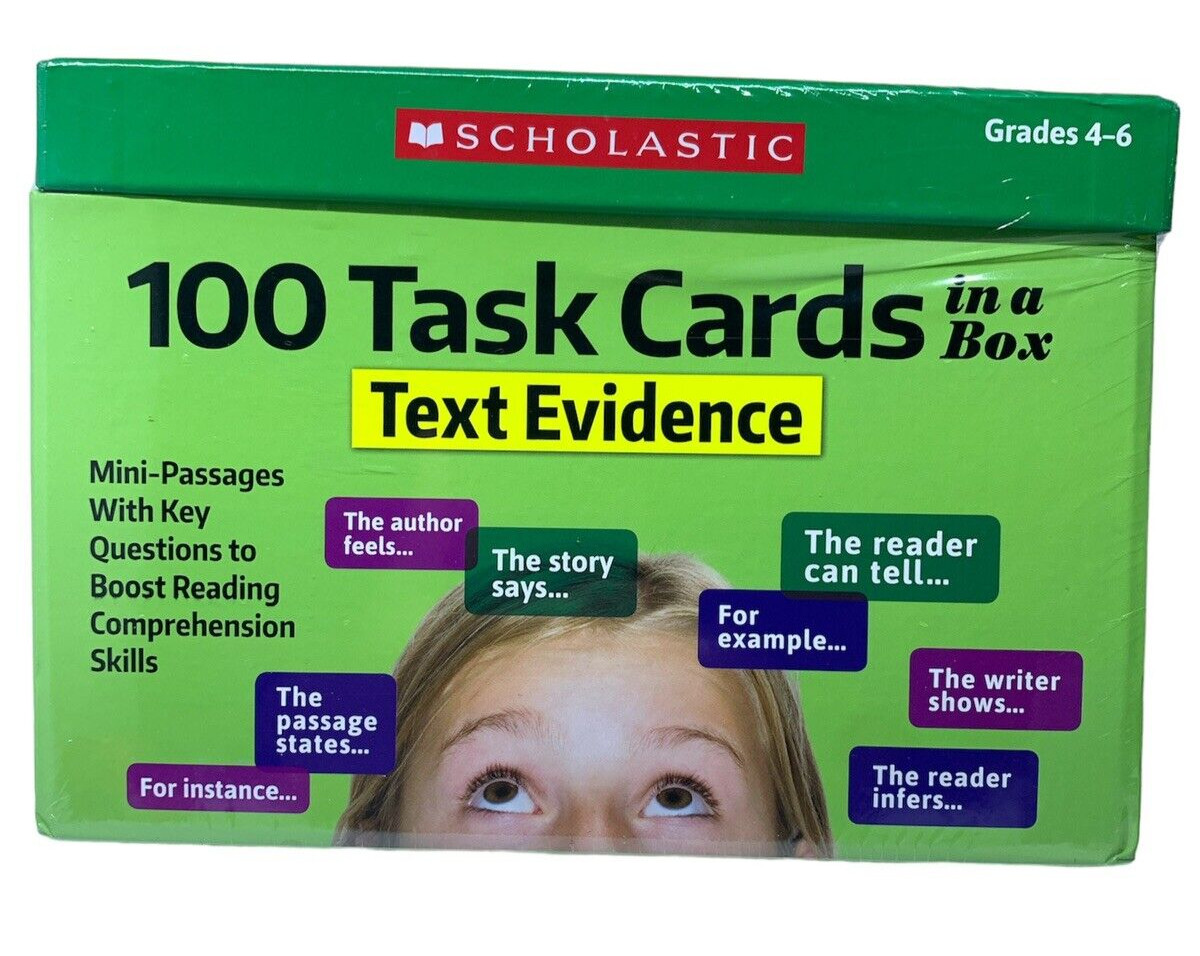 * Scholastic 100 Task Cards in a Box, Text Evidence -Sealed-