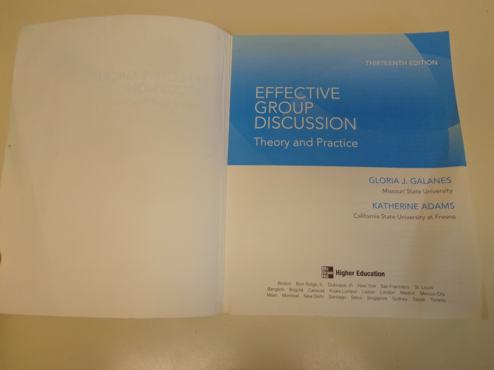 Effective Group Discussion 13th Edition 9780073385143 Textbook 2010