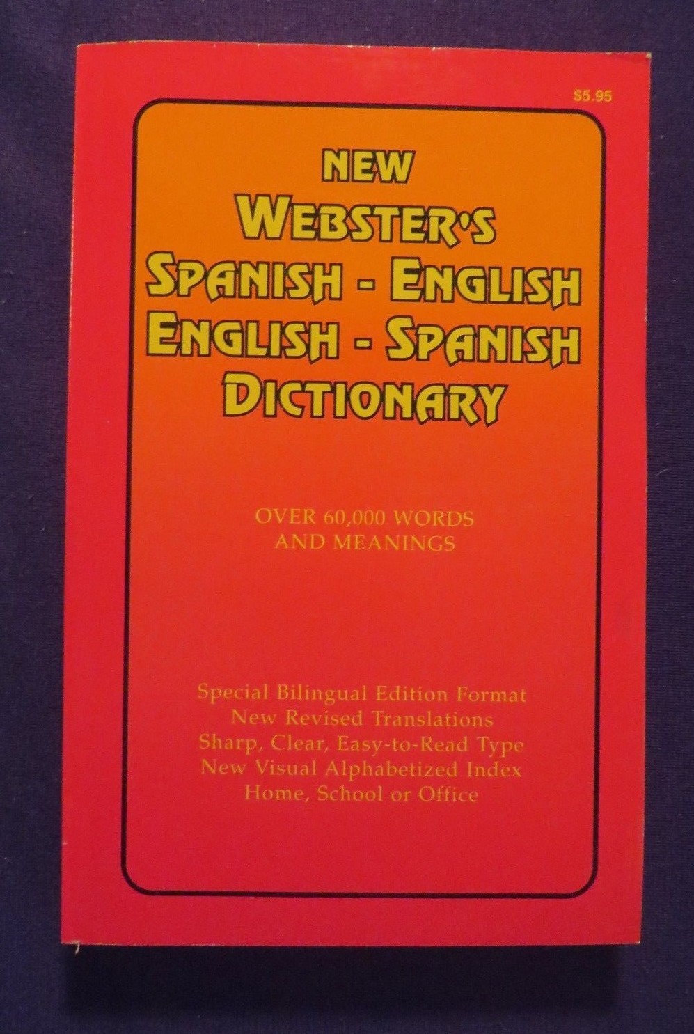 1994 NEW WEBSTERS SPANISH-ENGLISH DICTIONARY Paperback Book PARADISE PRESS