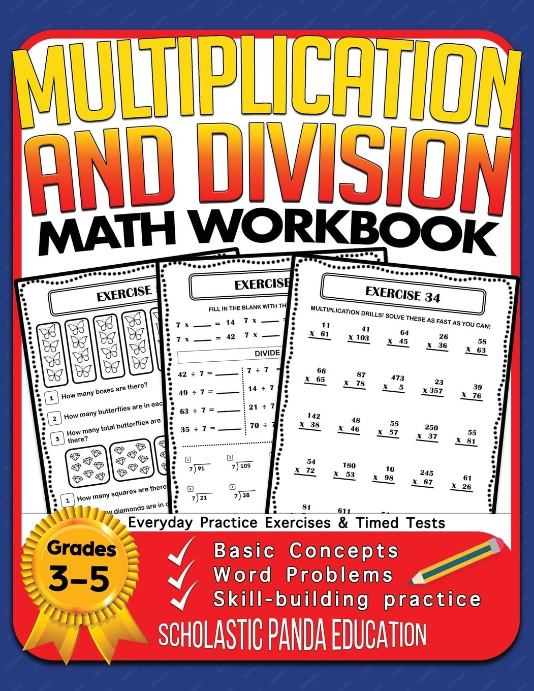 Multiplication and Division Math Workbook for 3Rd 4Th 5Th Grades: Basic Concepts