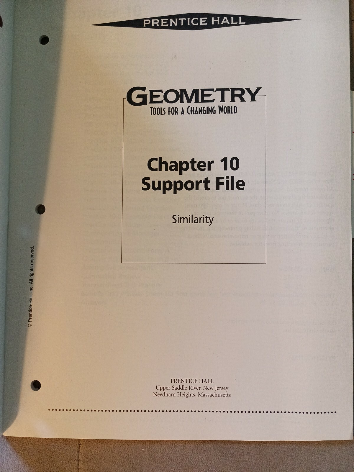 Chapter 10 Support File Geometry Prentice Hall Educational Study Material