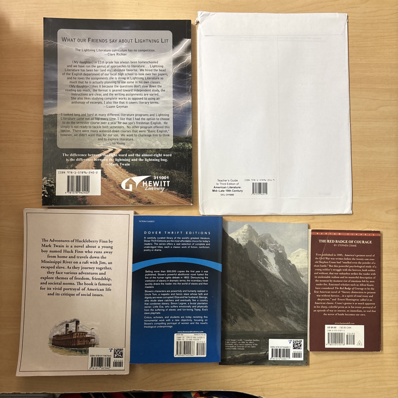 Lot 6 Lightning Lit & Comp American Literature Teacher + Student Guide + Readers