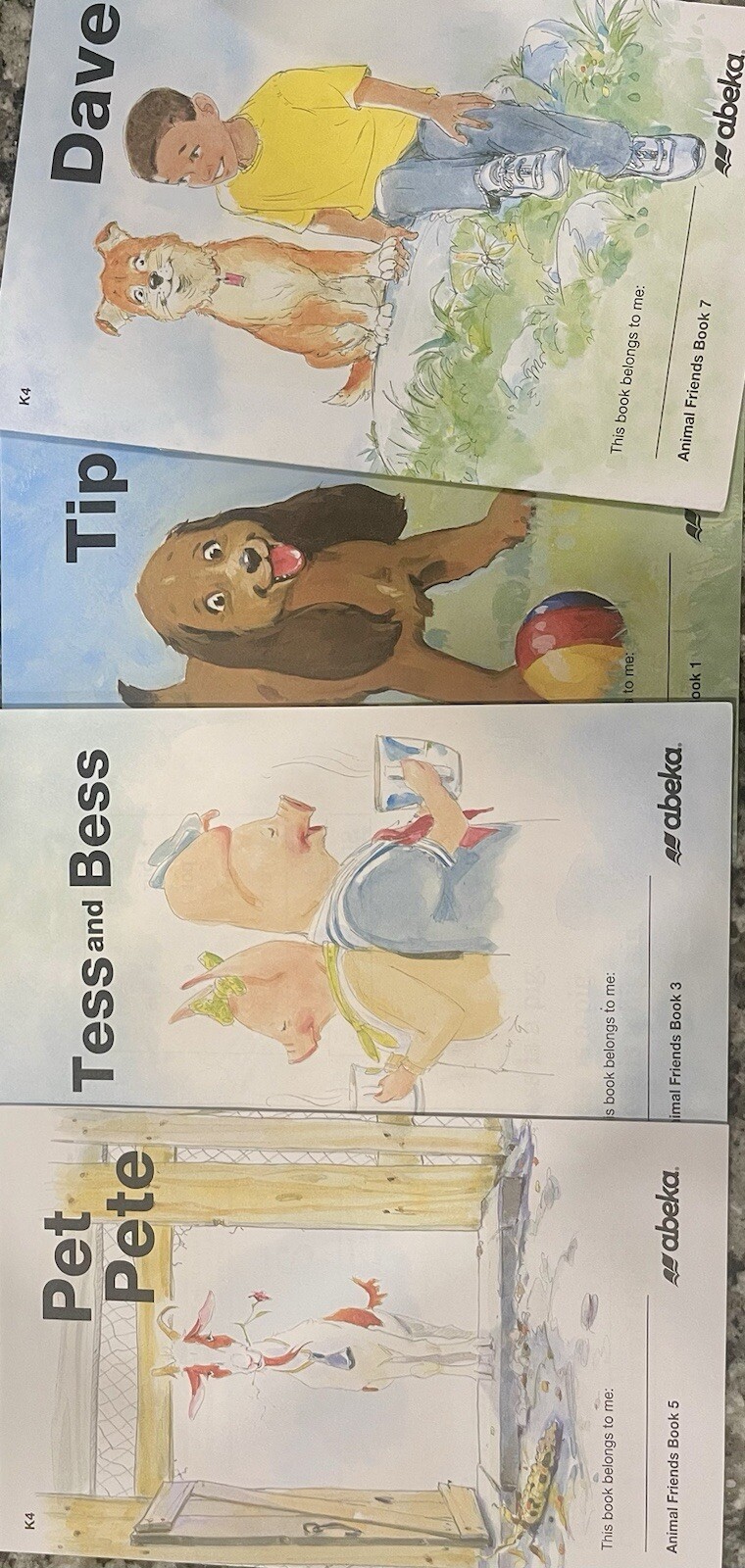 Abeka reading program: Animal Friends Book series 1-8 grades 4K-5K