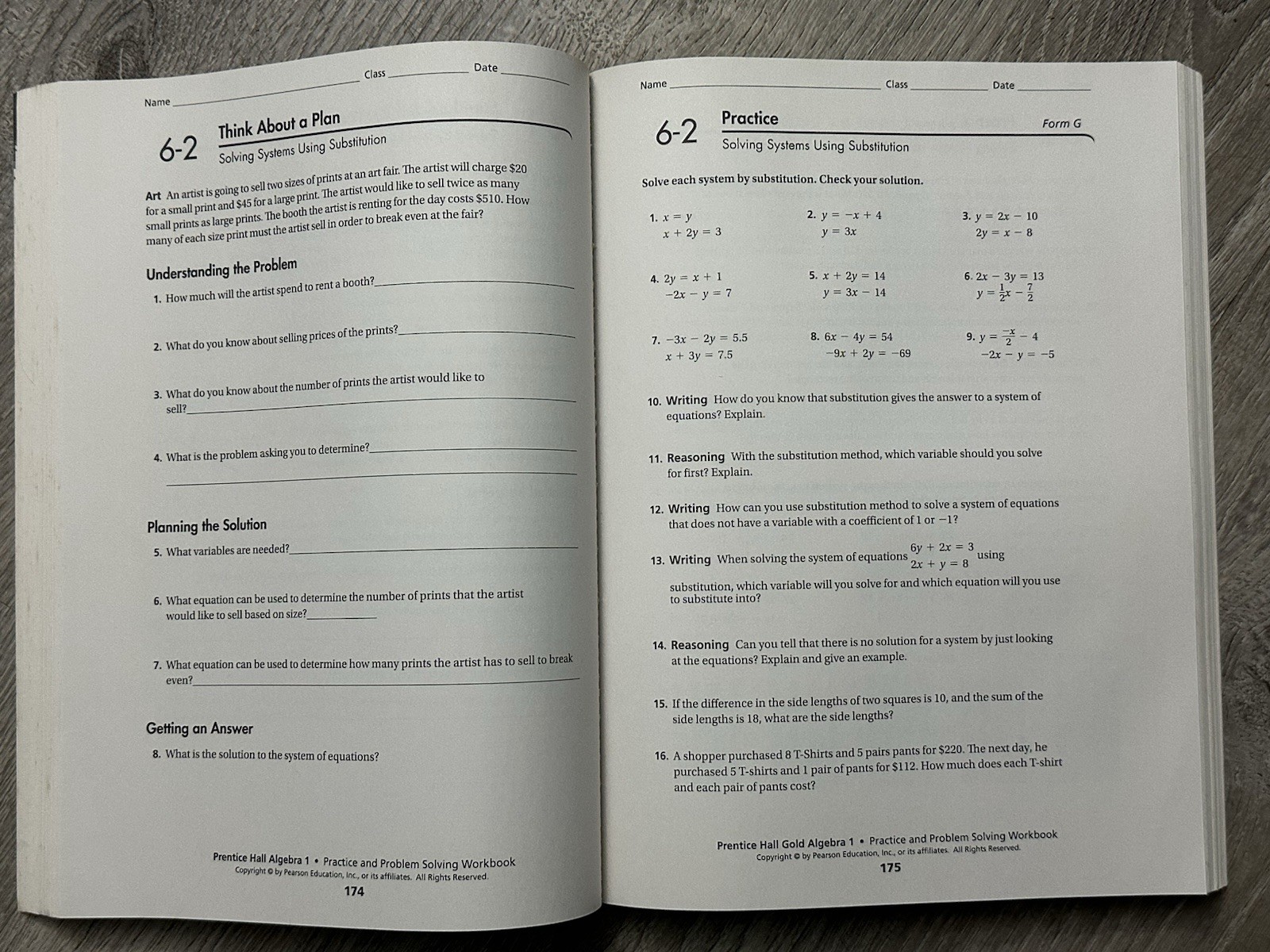 Algebra 1 & 2 Practice Problem Solving Workbooks Florida Edition Set