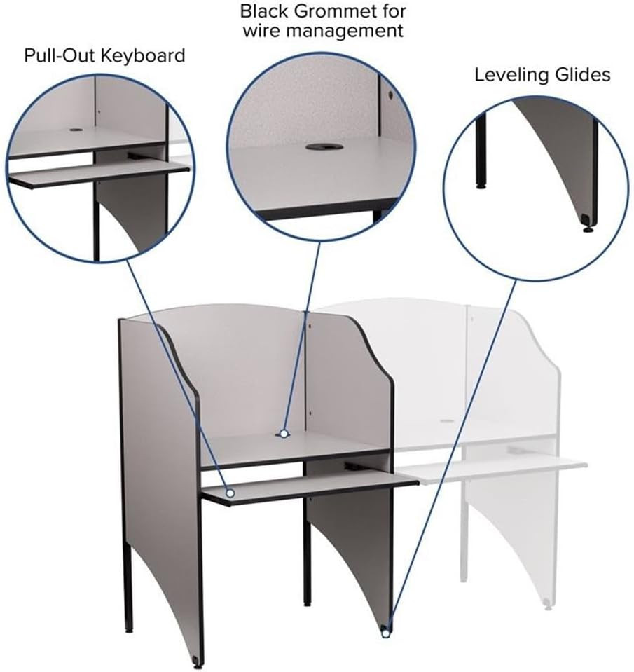 Gray Student Study Carrel for Testing Centers and Classrooms – Starter Unit