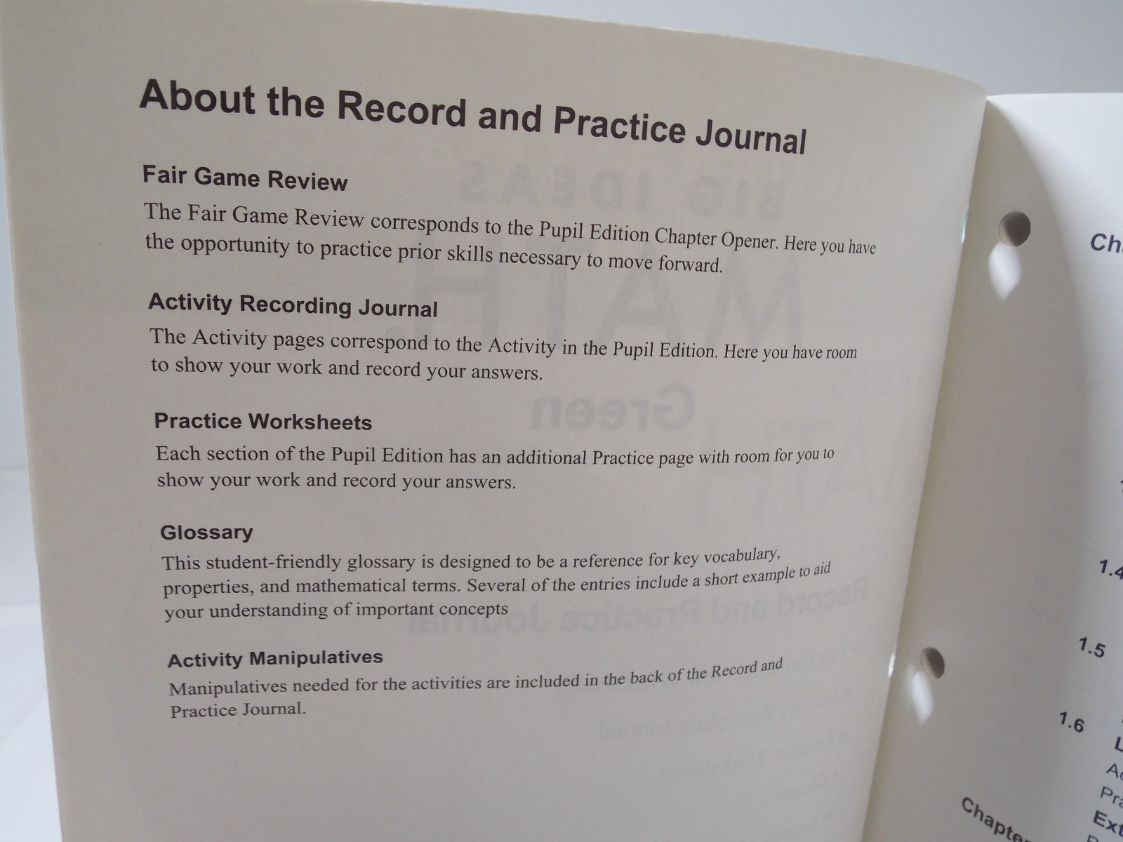 BIG IDEAS MATH: Record & Practice Journal Green/Course 1 HOLT MCDOUGAL