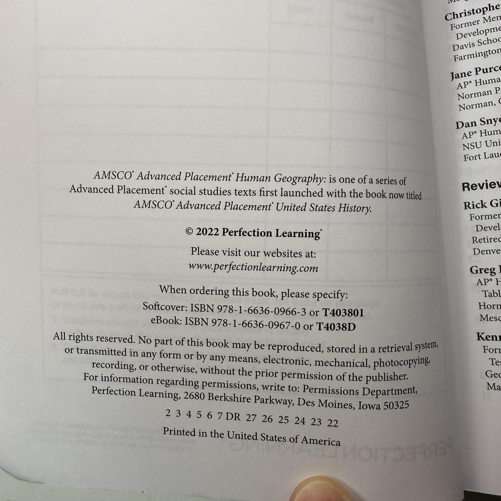 AMSCO AP Human Geography Study Guide 2022 David Palmer Softcover Perfection