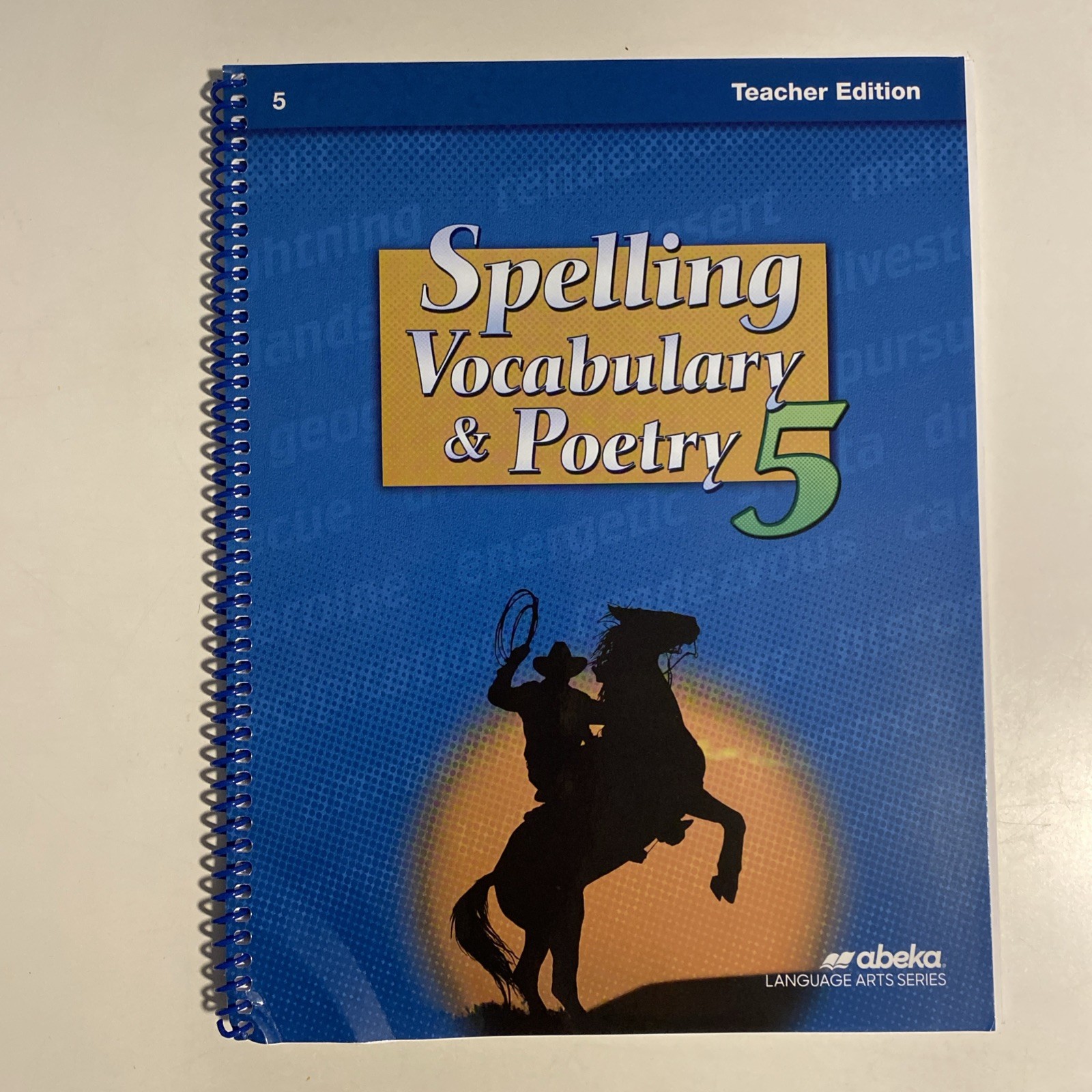 Abeka Spelling Vocabulary & Poetry 5 Teacher Edition Damaged Corner.