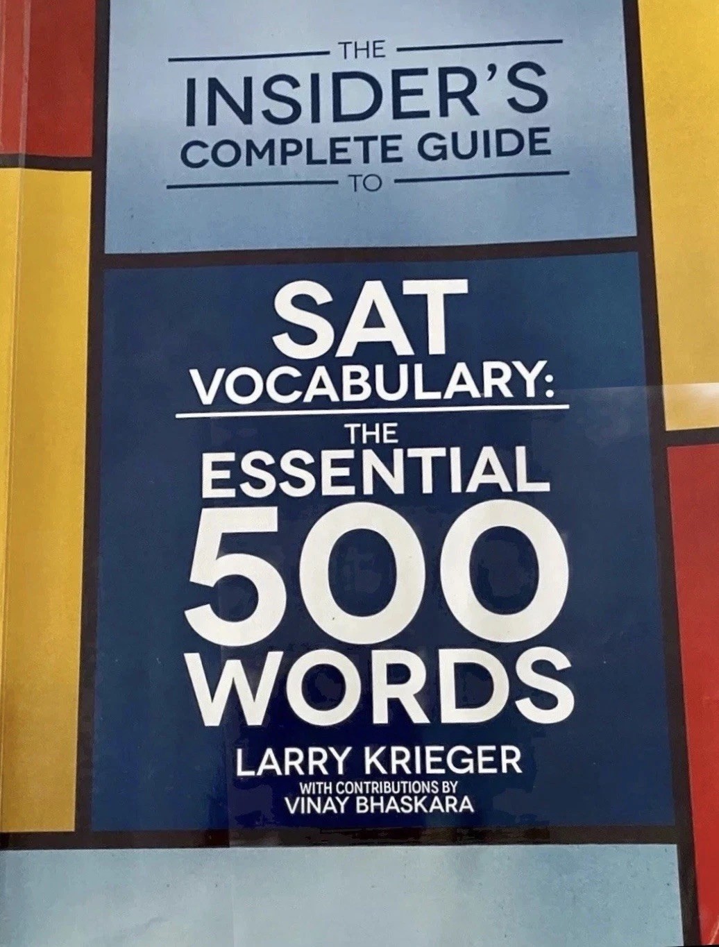 Insiders complete guide SAT vocabulary essential 500 words test prep excellent