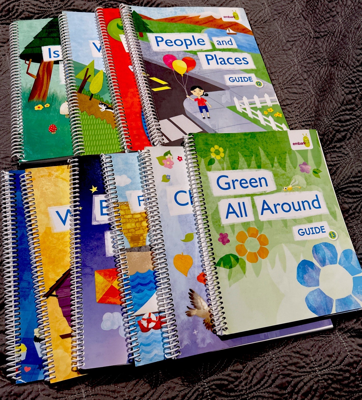 Homeschool Set of 9 Kindergarten EmbarK12 Spiral Study Guides set 9-18