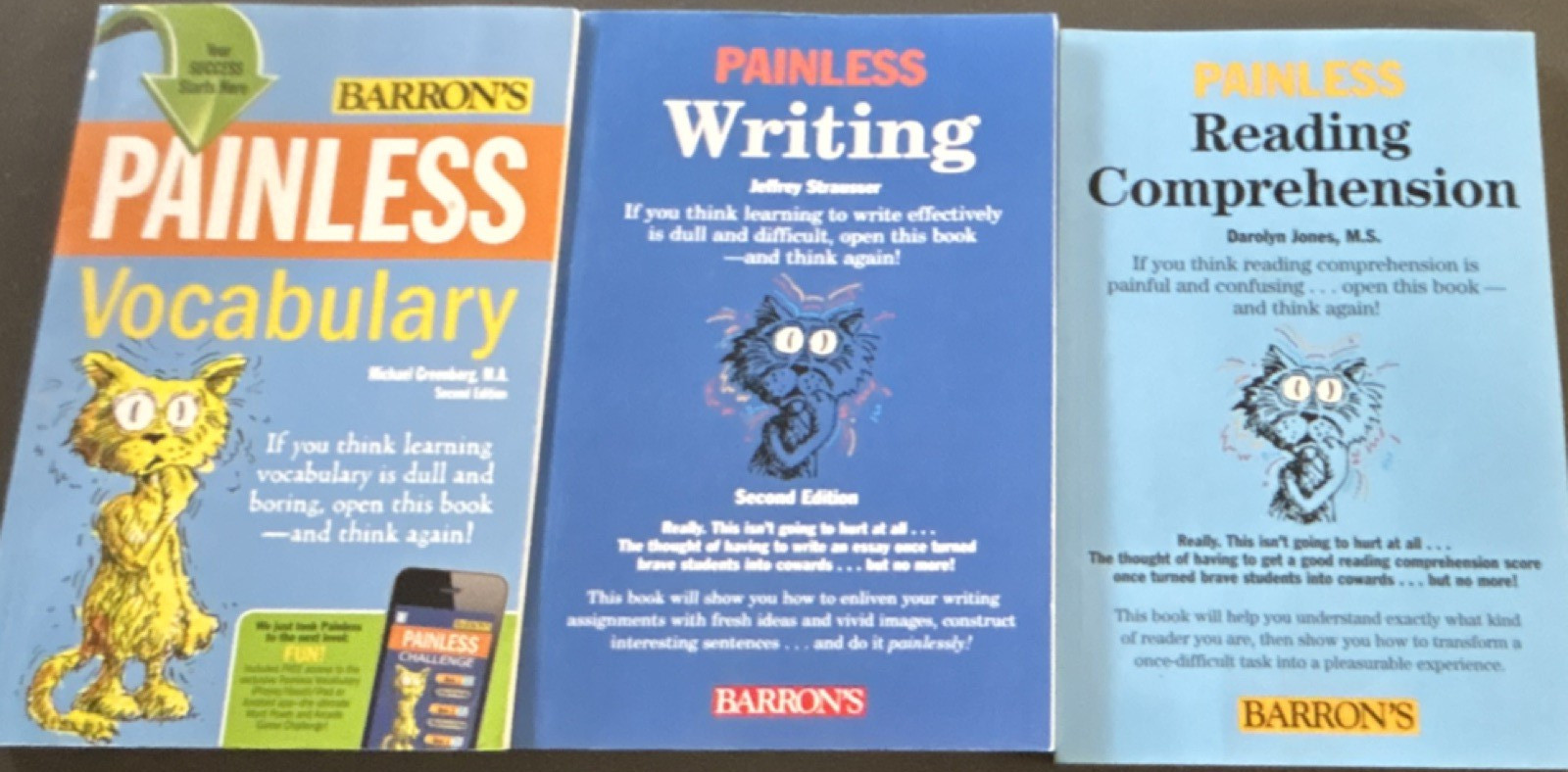 Barron’s Painless Vocabulary, Writing, Reading Comprehension Study Guide
