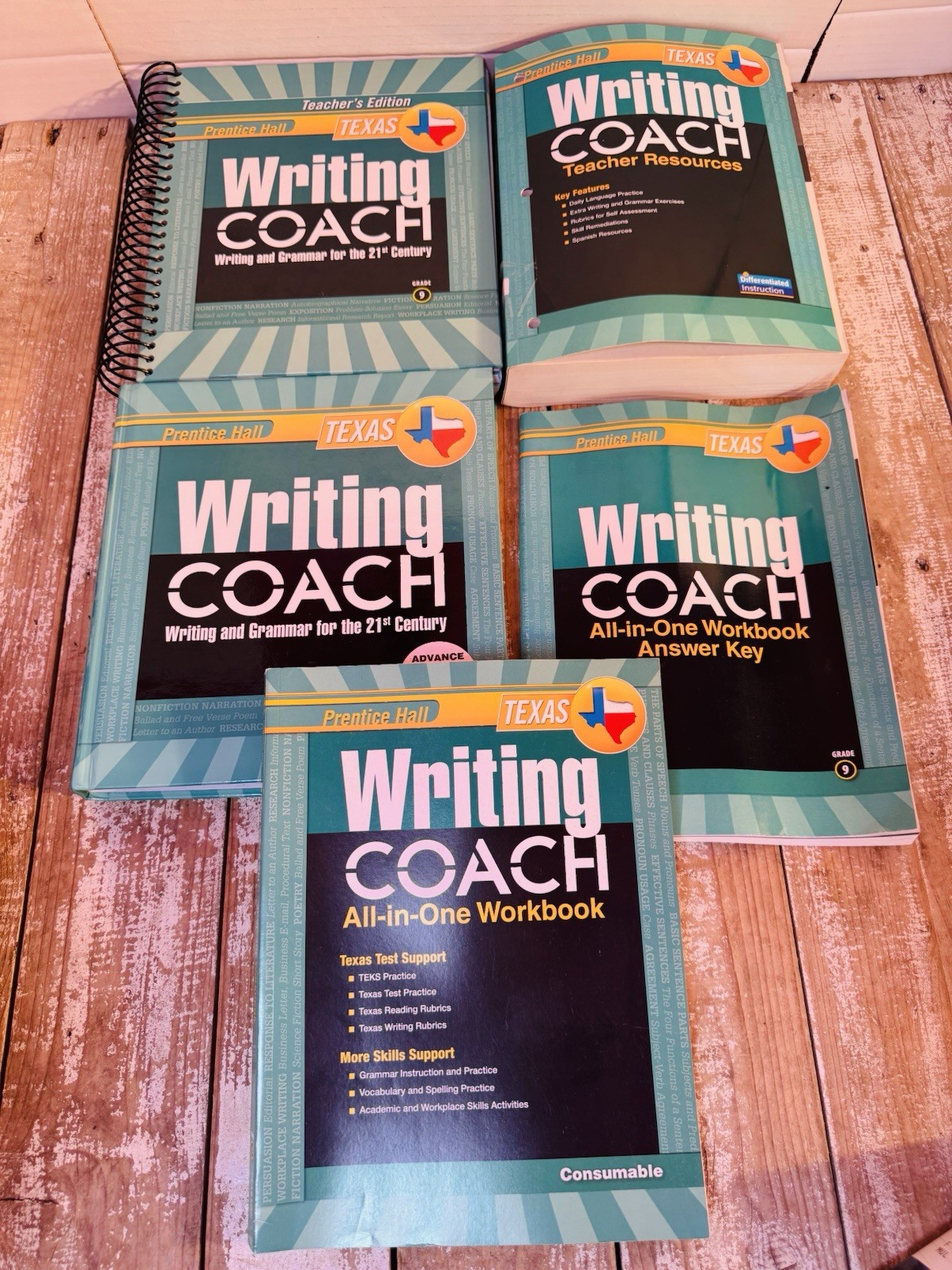 Complete Set Of Prentice Hall Texas Writing Coach for 9th Grade Teacher Student