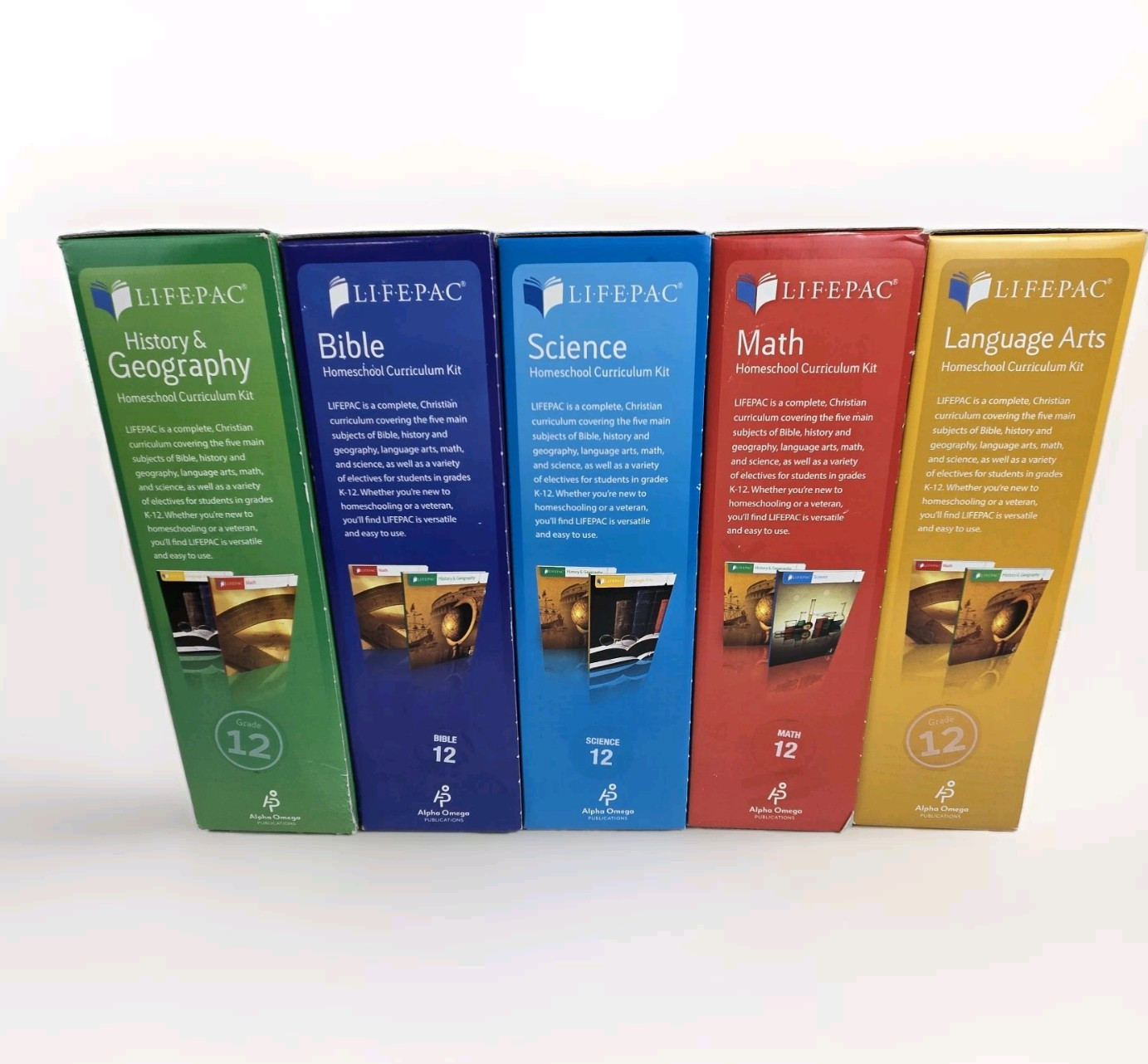 LIFEPAC® 12th Grade Mega 5 Subject Set Alpha Omega Homeschool Curriculum NEW