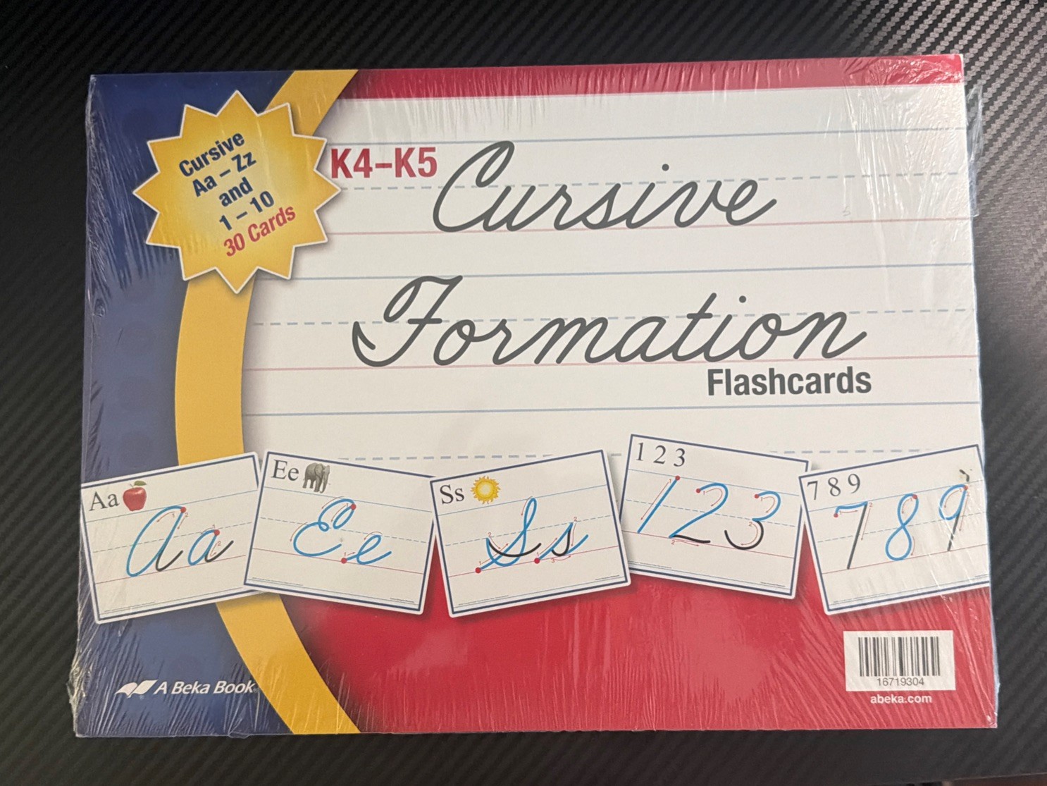 A Beka Book Cursive Formation Flashcards K4-K5. Brand New