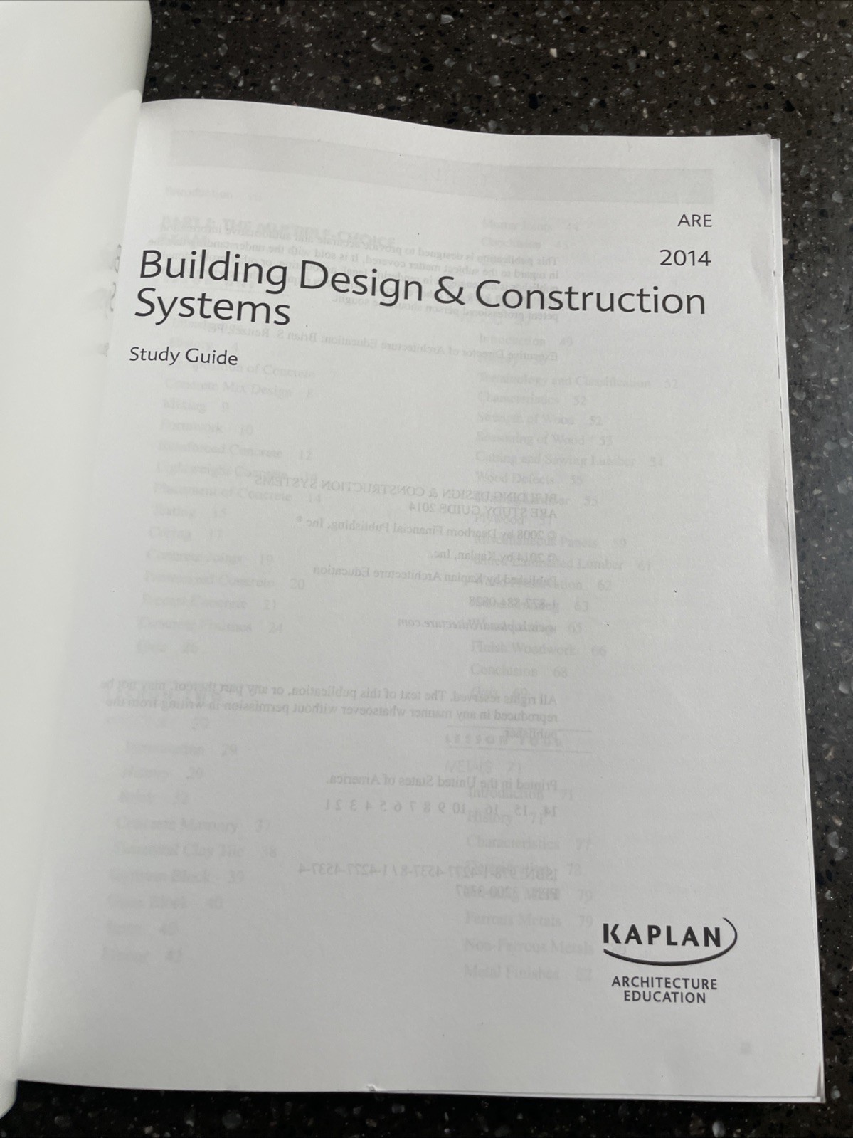 Kaplan ARE 2014 Study Guide Building Design & Construction Systems Book